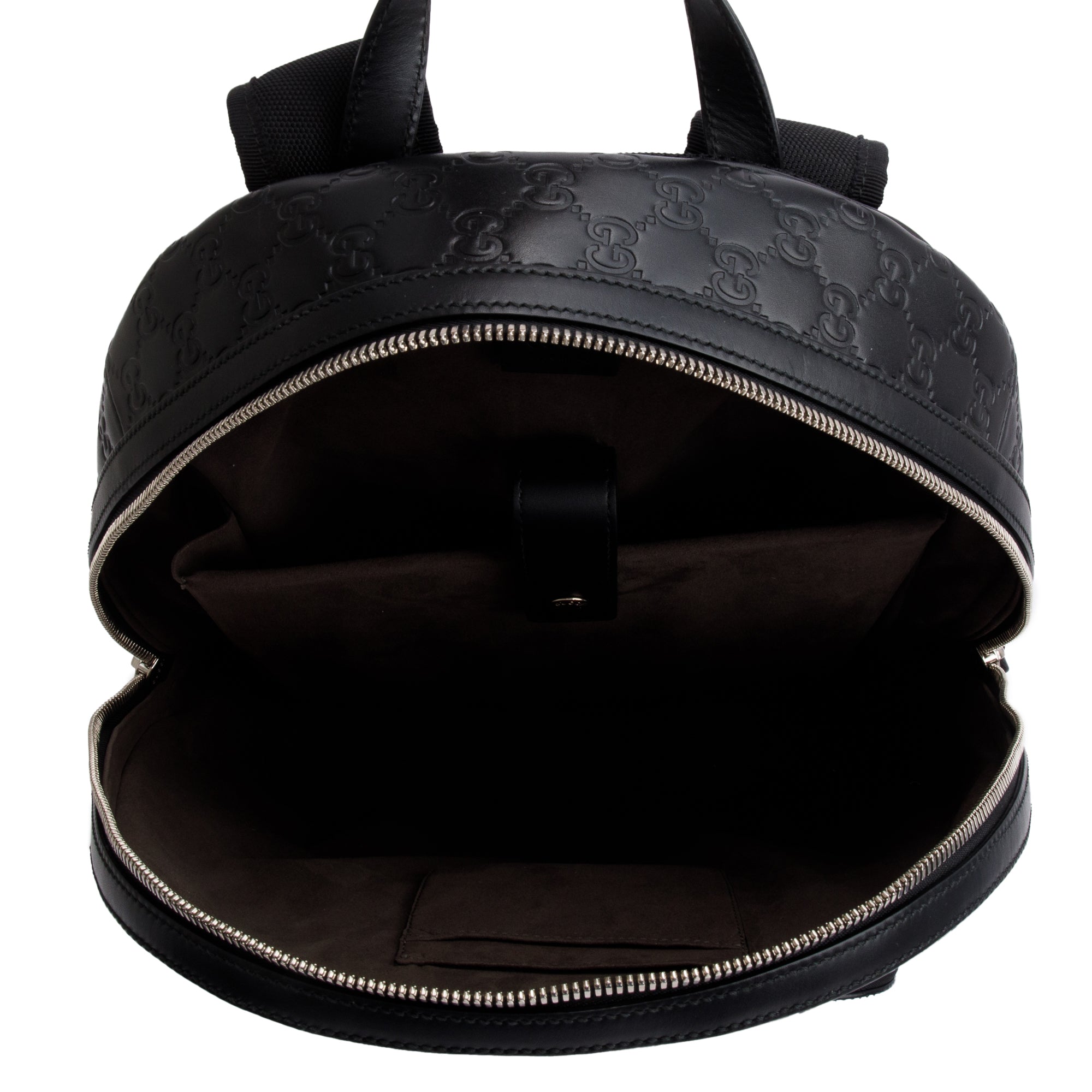 Gucci Large Black GG Signature Leather Backpack