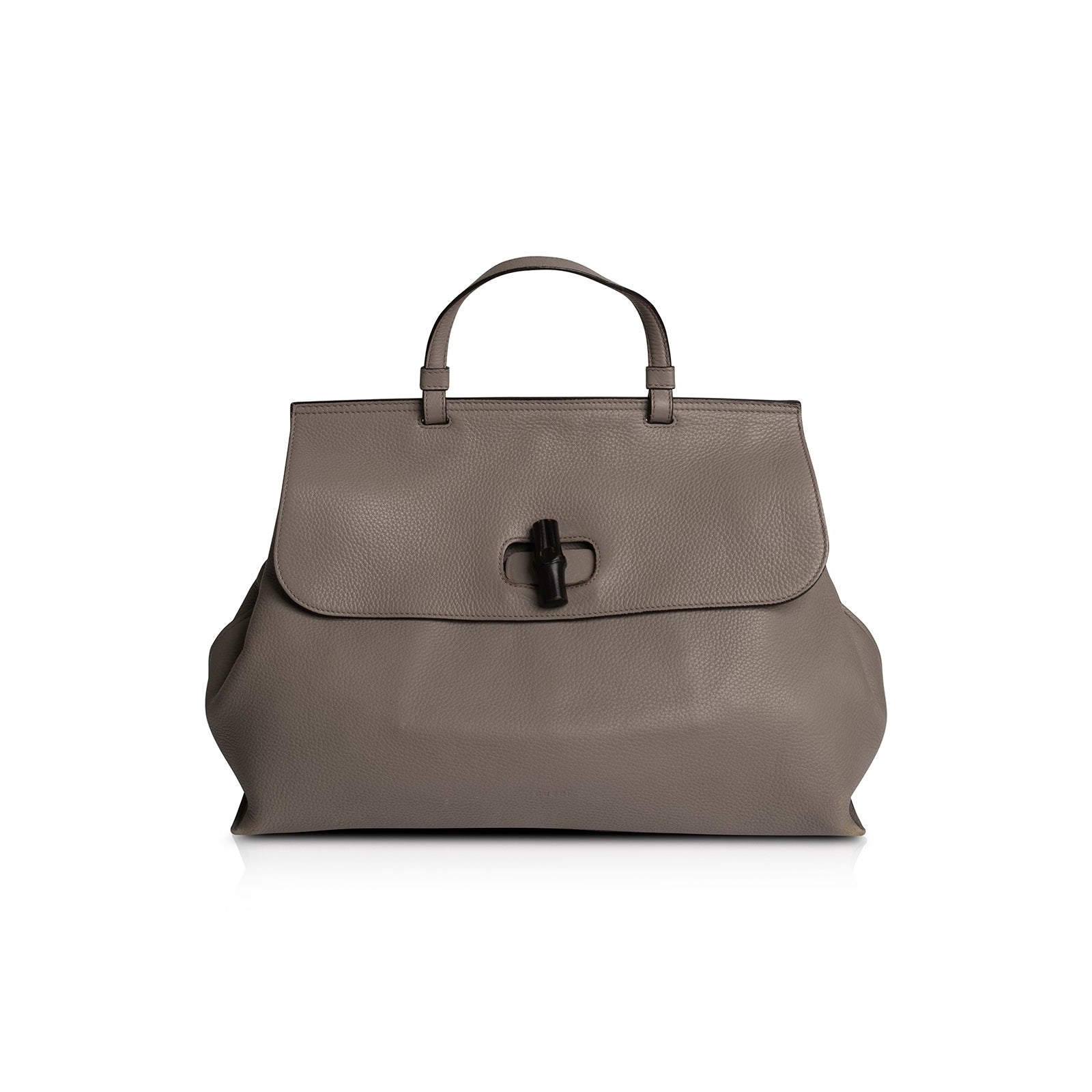 Gucci Large Leather Bamboo Daily Top Handle Bag
