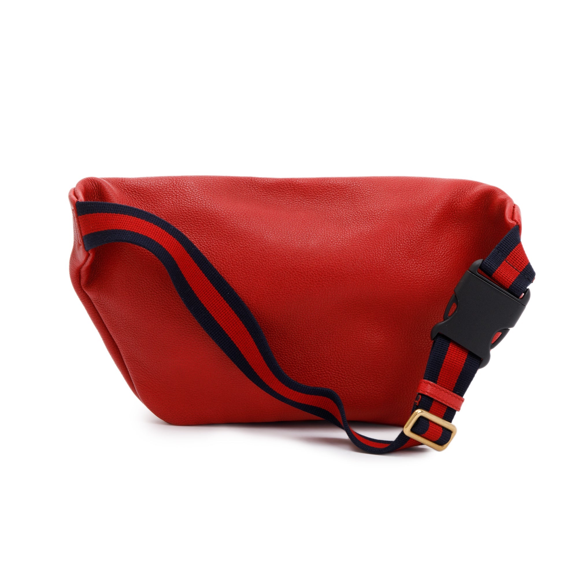 Gucci Large Red Calfskin Leather Logo Print Belt Bag