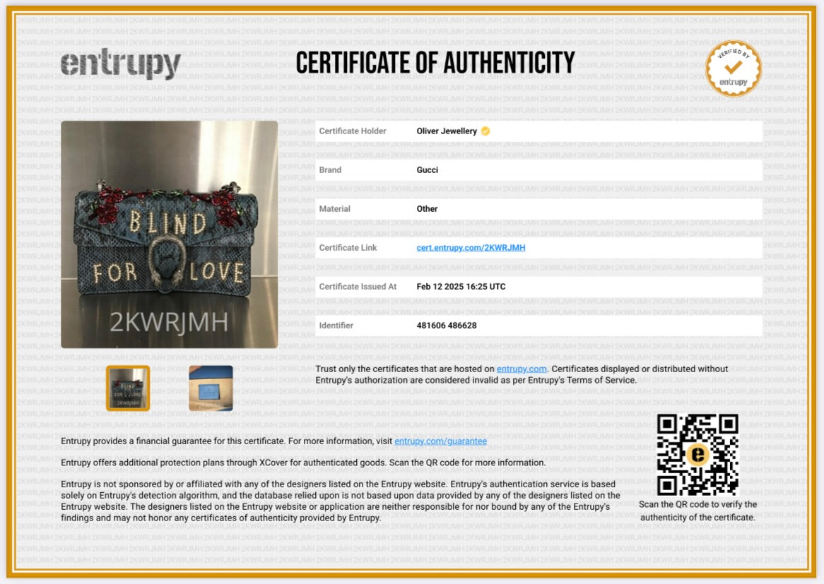 Gucci Marine Blue Python Faux Pearl and Crystal Embellished 'Blind For Love' Small Dionysus Shoulder Bag