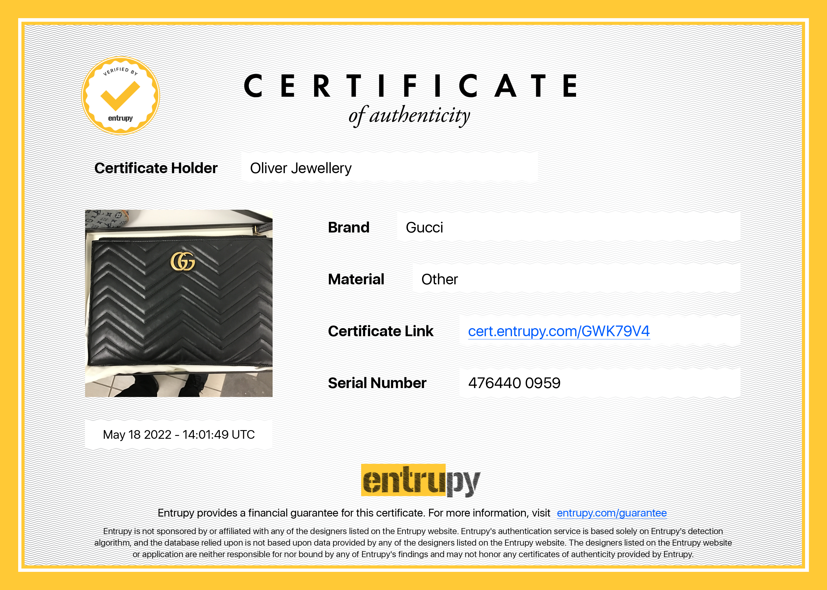 Gucci Matelasse GG Marmont Zip Pouch w/ Box