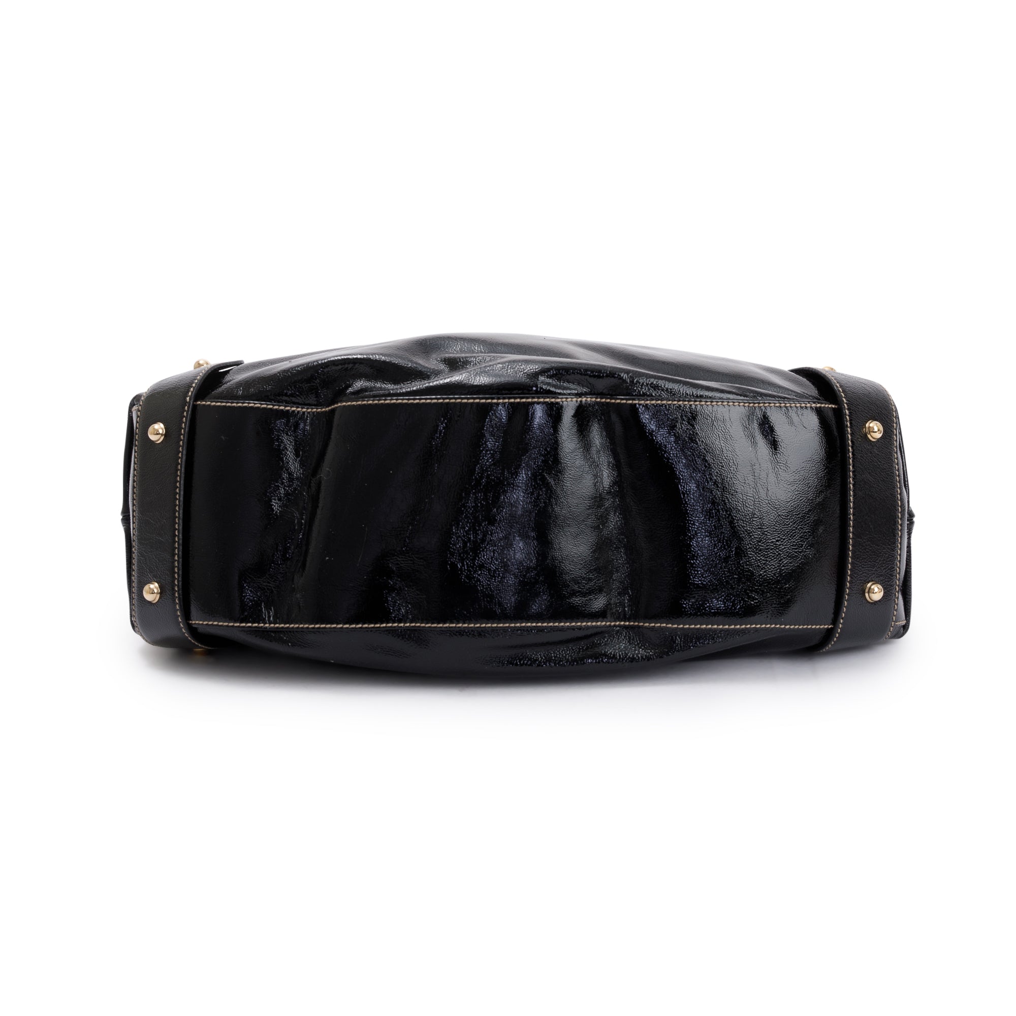 Gucci Medium Black Patent Leather Pelham Shoulder Bag