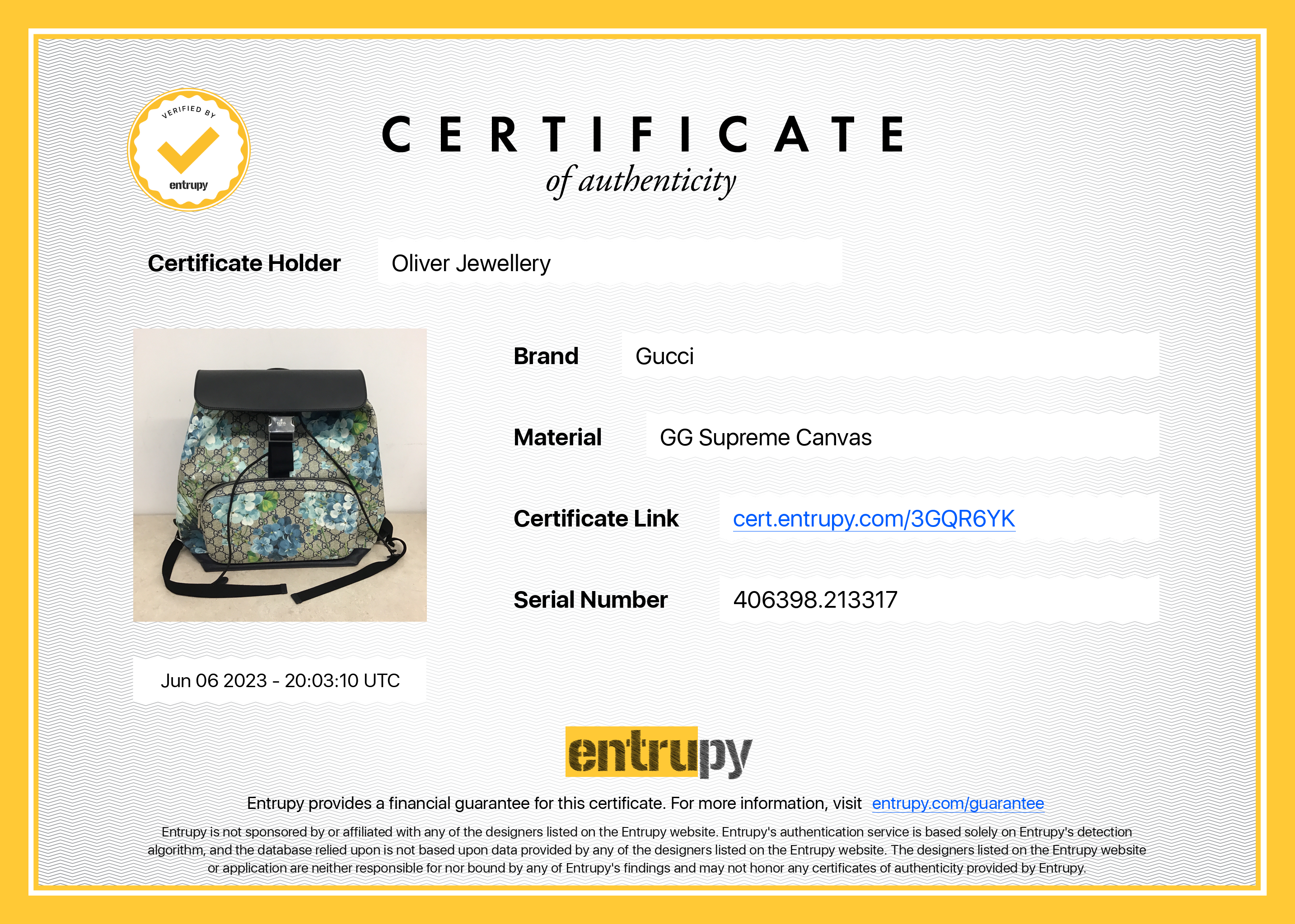 Gucci Medium GG Supreme Blooms Backpack