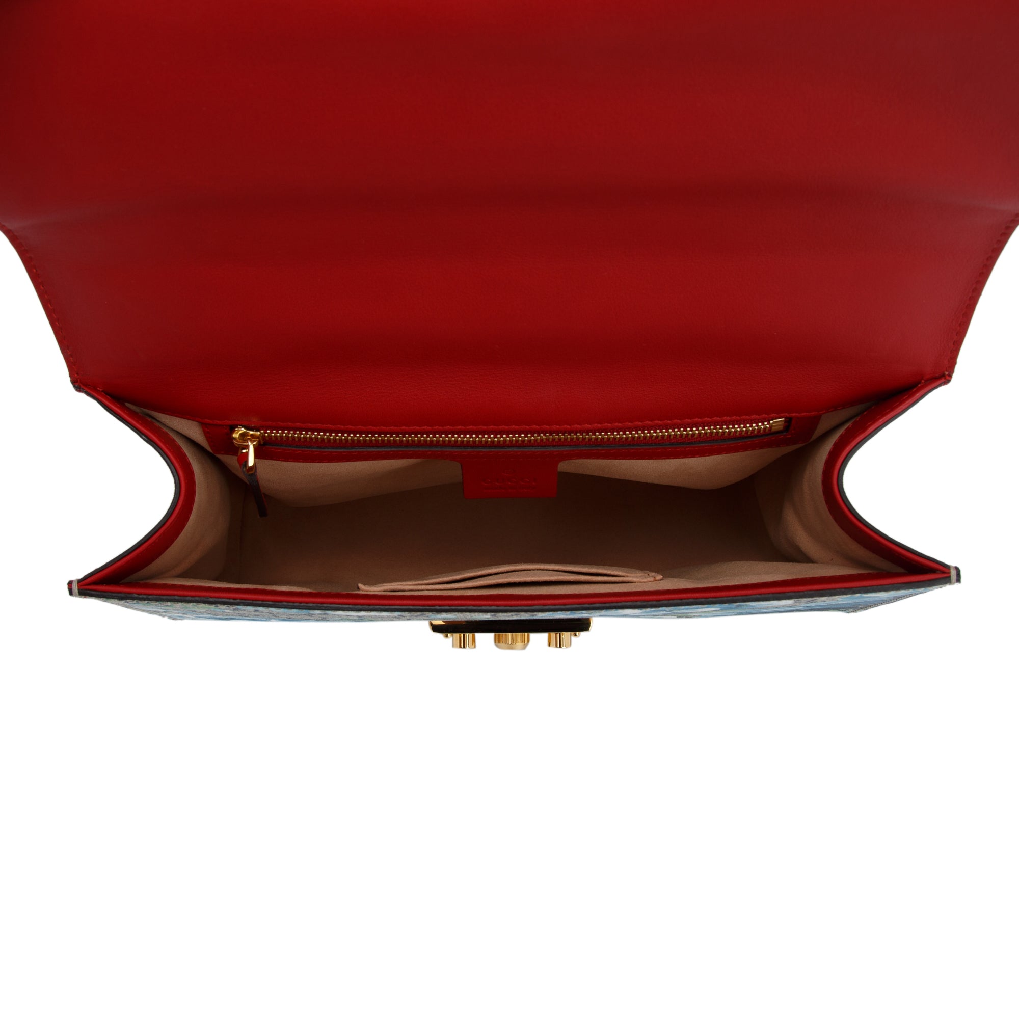 Gucci Medium GG Supreme Blooms Padlock Shoulder Bag w/ Box