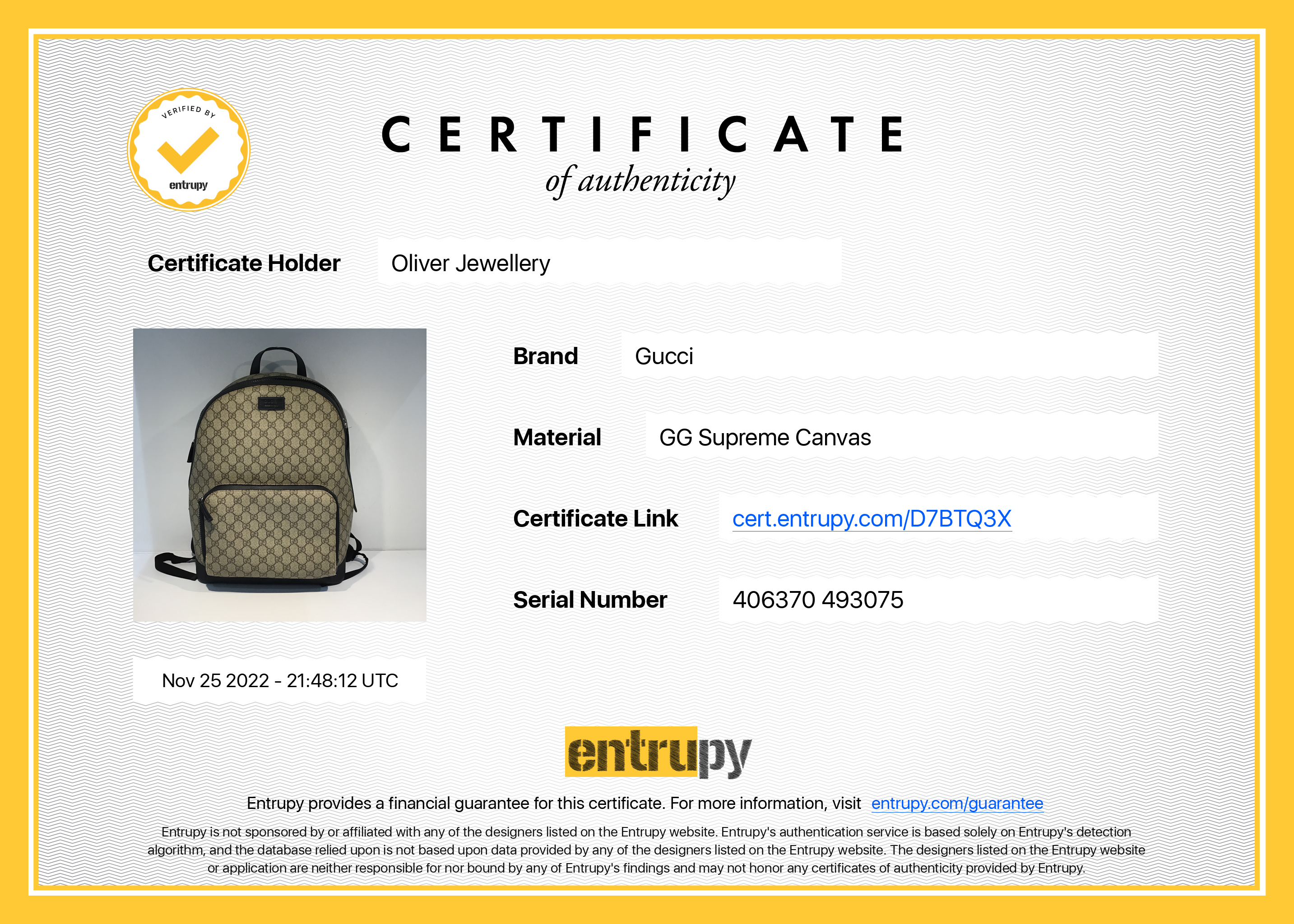 Gucci Medium GG Supreme Eden Backpack