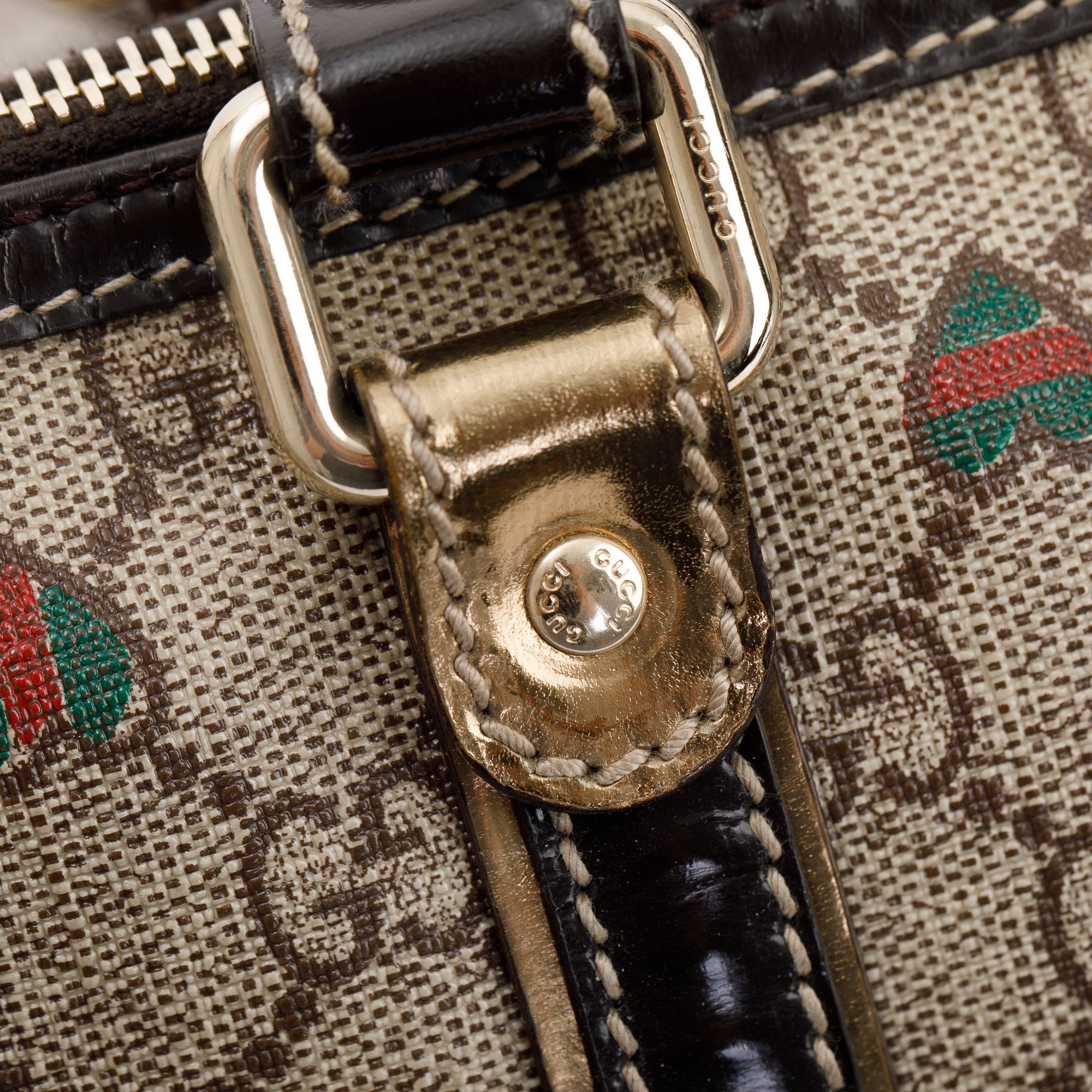 Gucci Medium GG Supreme Heart Tattoo Hearts Joy Boston Bag