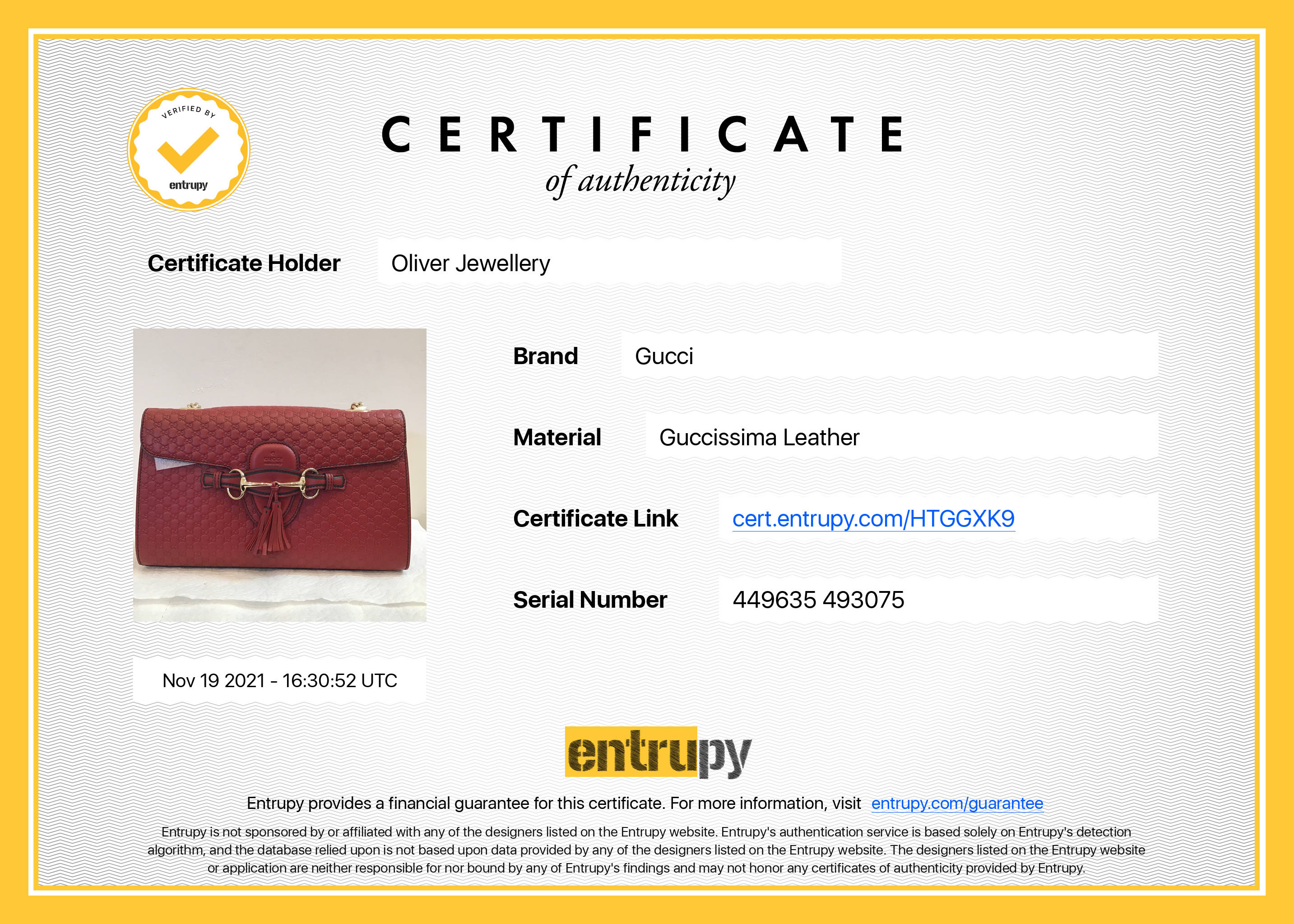 Gucci Medium Microguccissima Emily Chain Shoulder Bag