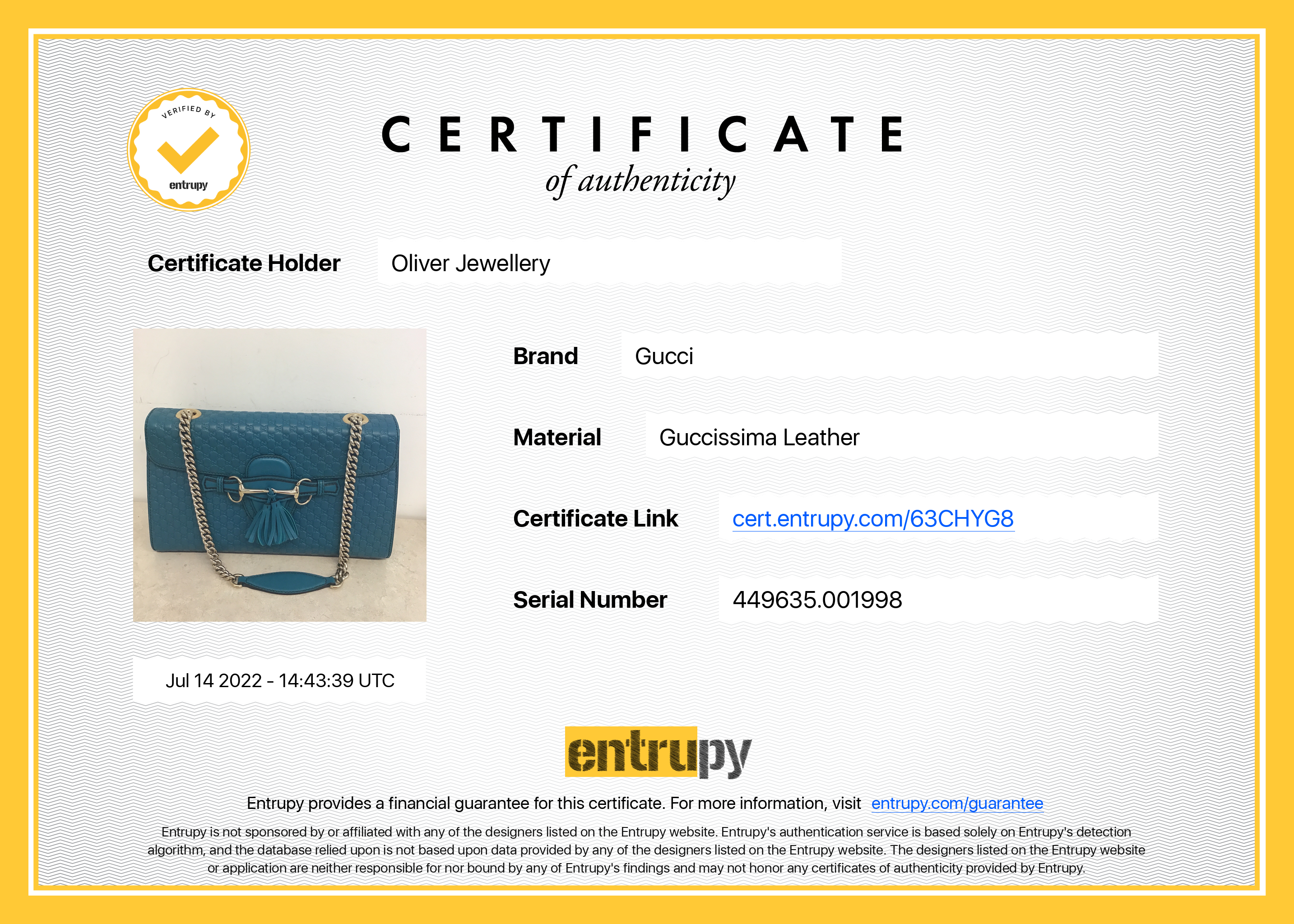 Gucci Medium Microguccissima Emily Chain Shoulder Bag
