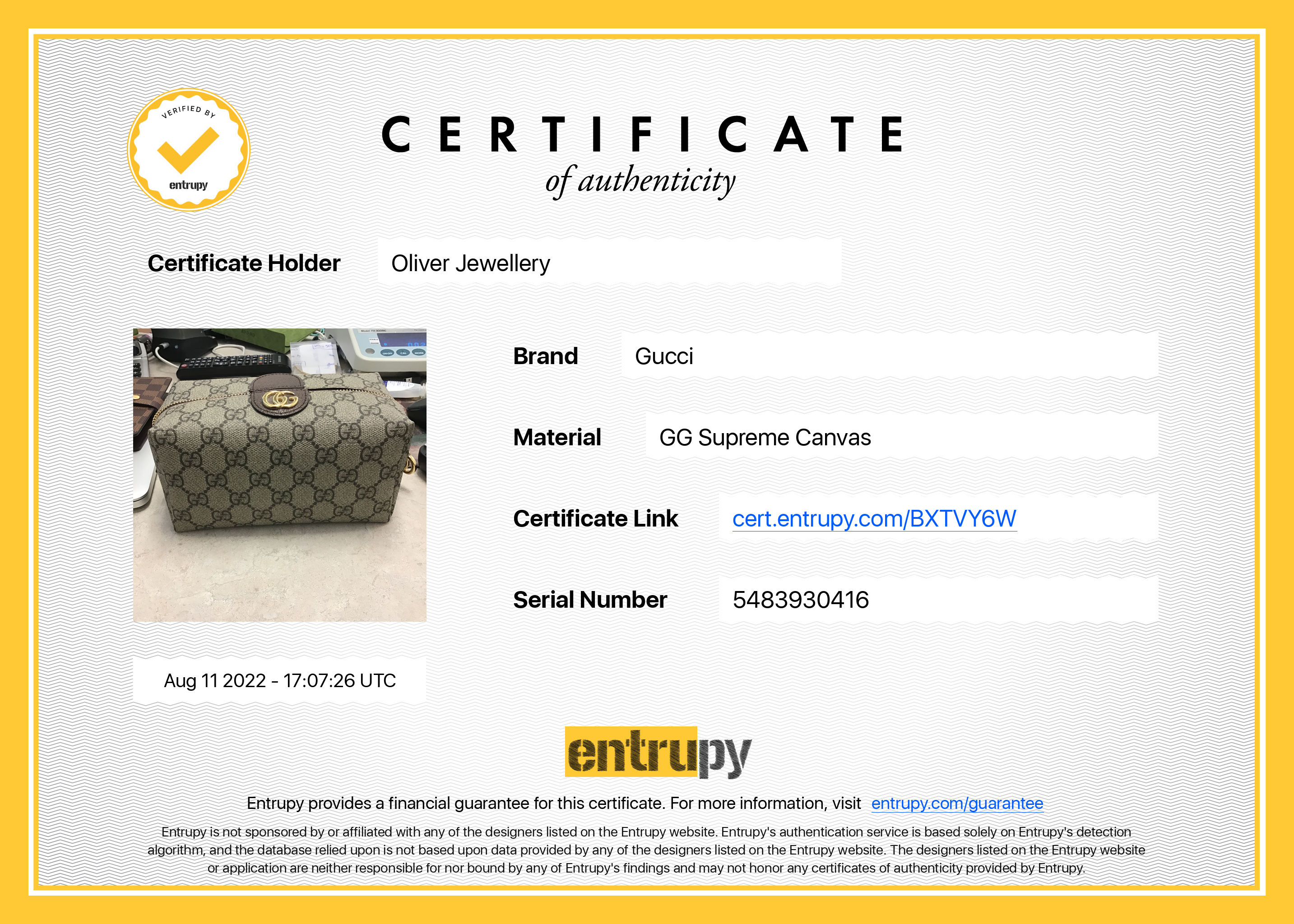 Gucci Medium Ophidia GG Cosmetic Case w/ Box