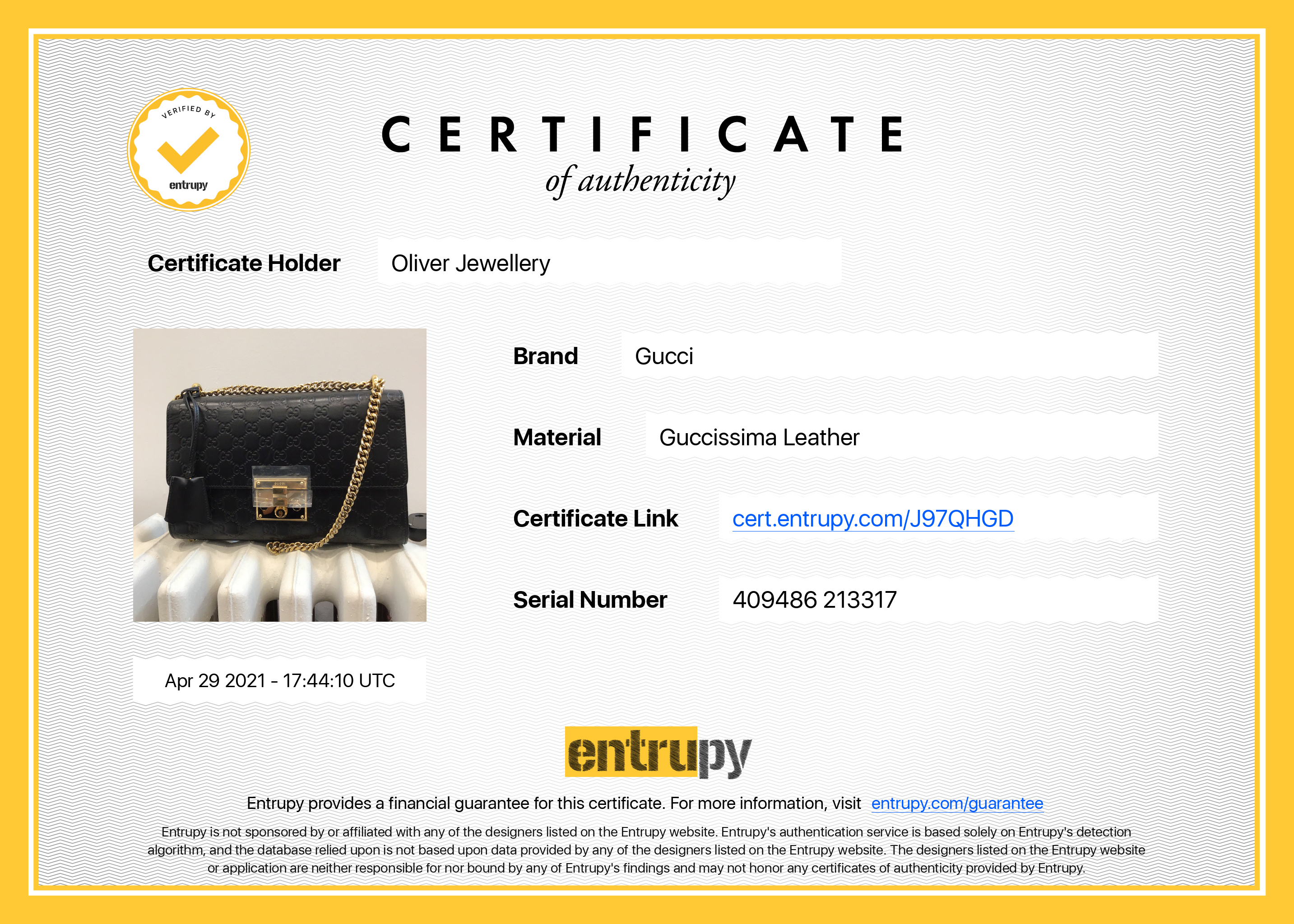 Gucci Medium Signature Padlock Shoulder Bag w/ Box