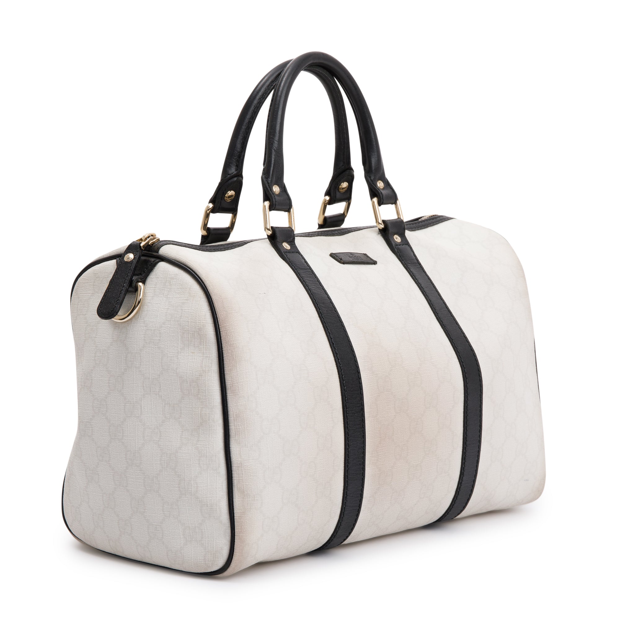 Gucci Medium White GG Supreme Joy Boston Bag