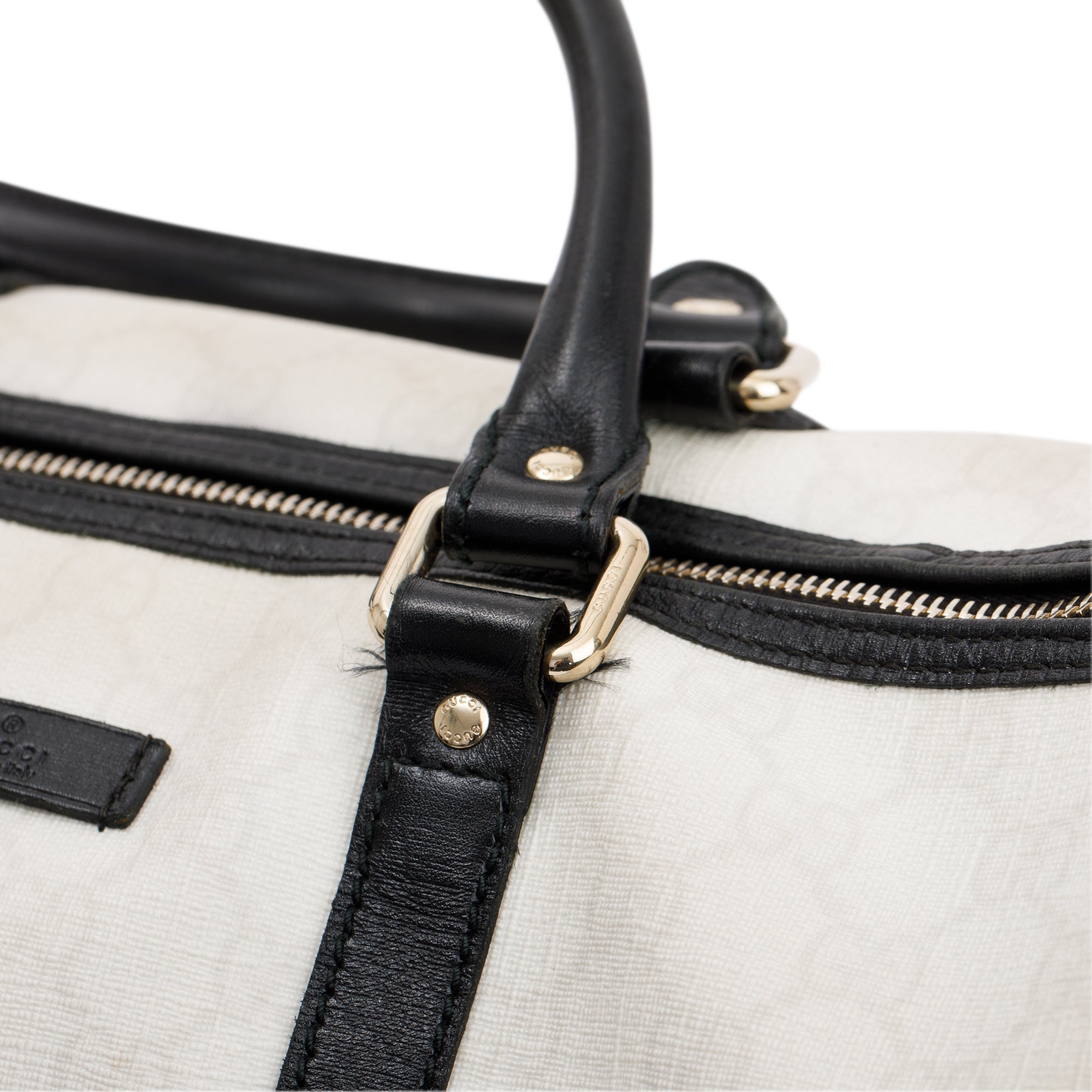 Gucci Medium White GG Supreme Joy Boston Bag