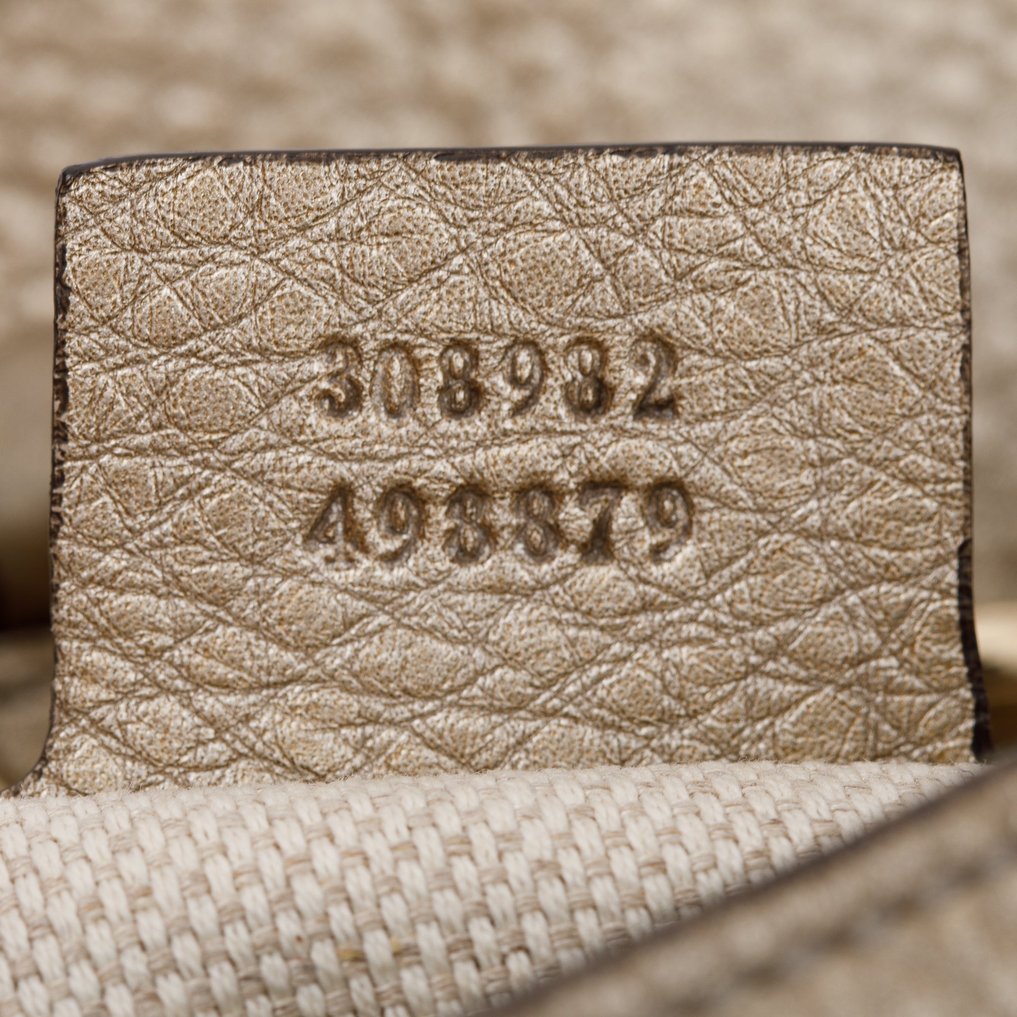 Gucci Metallic Gold Pebbled Calfksin Leather Medium Soho Chain Tote