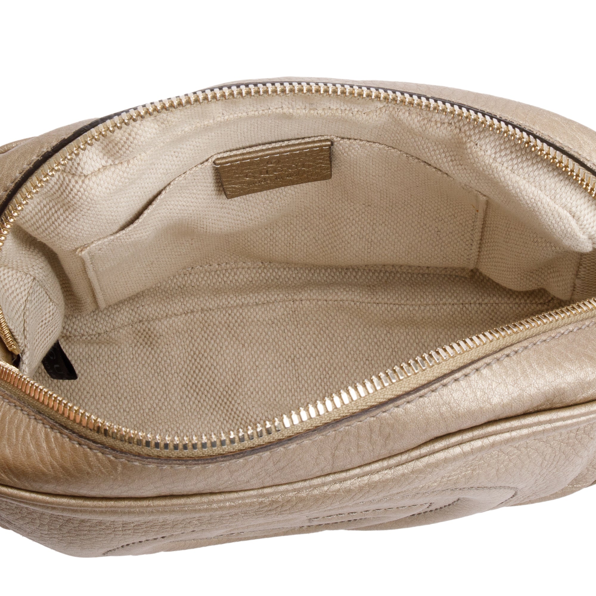 Gucci Metallic Gold Pebbled Calfskin Leather Small Soho Disco Bag