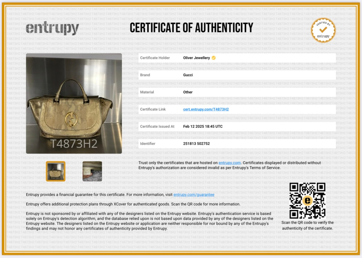 Gucci Metallic Gold Python 1973 Medium Top Handle Bag