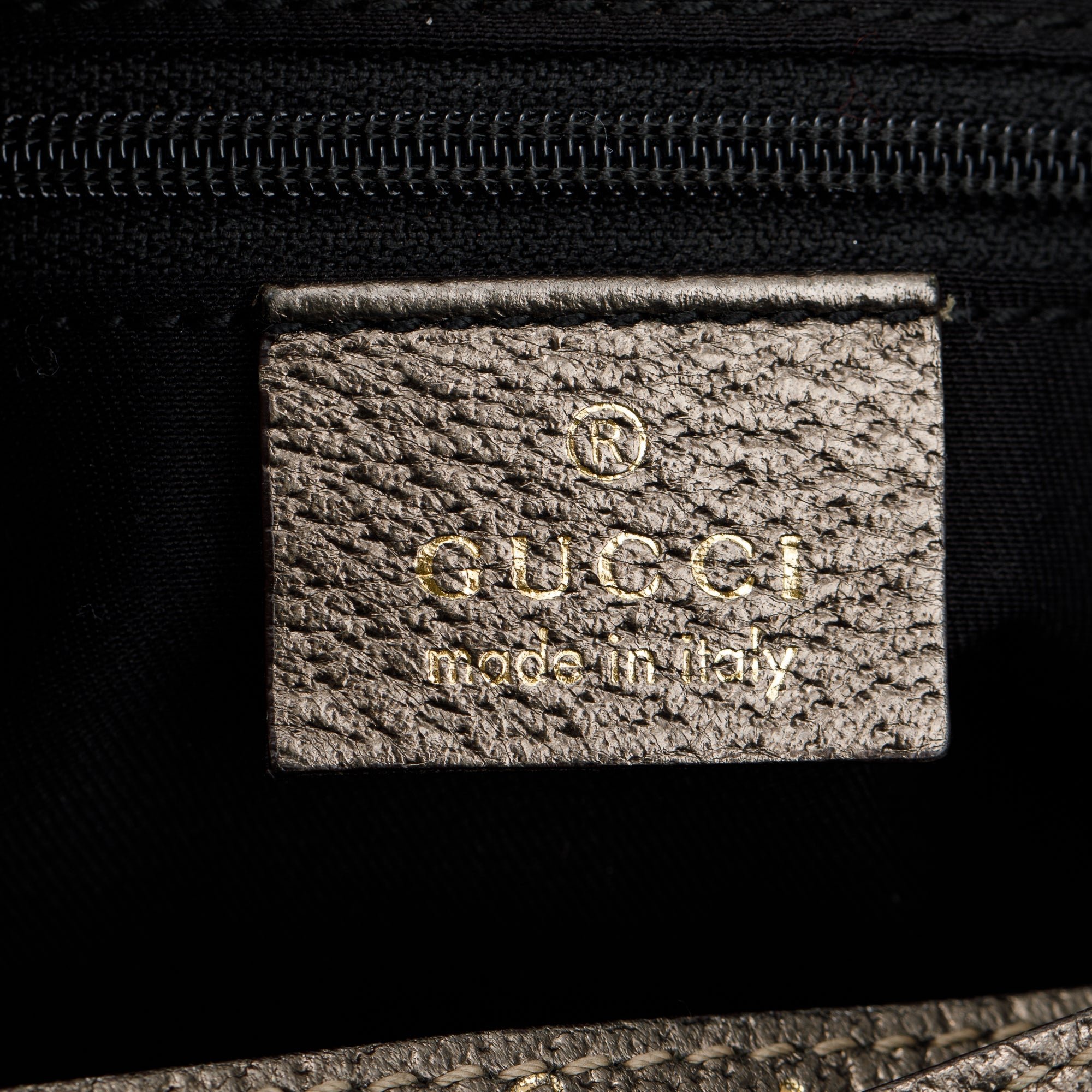 Gucci Metallic Leather Trim Medium GG Canvas Abbey Shoulder Bag