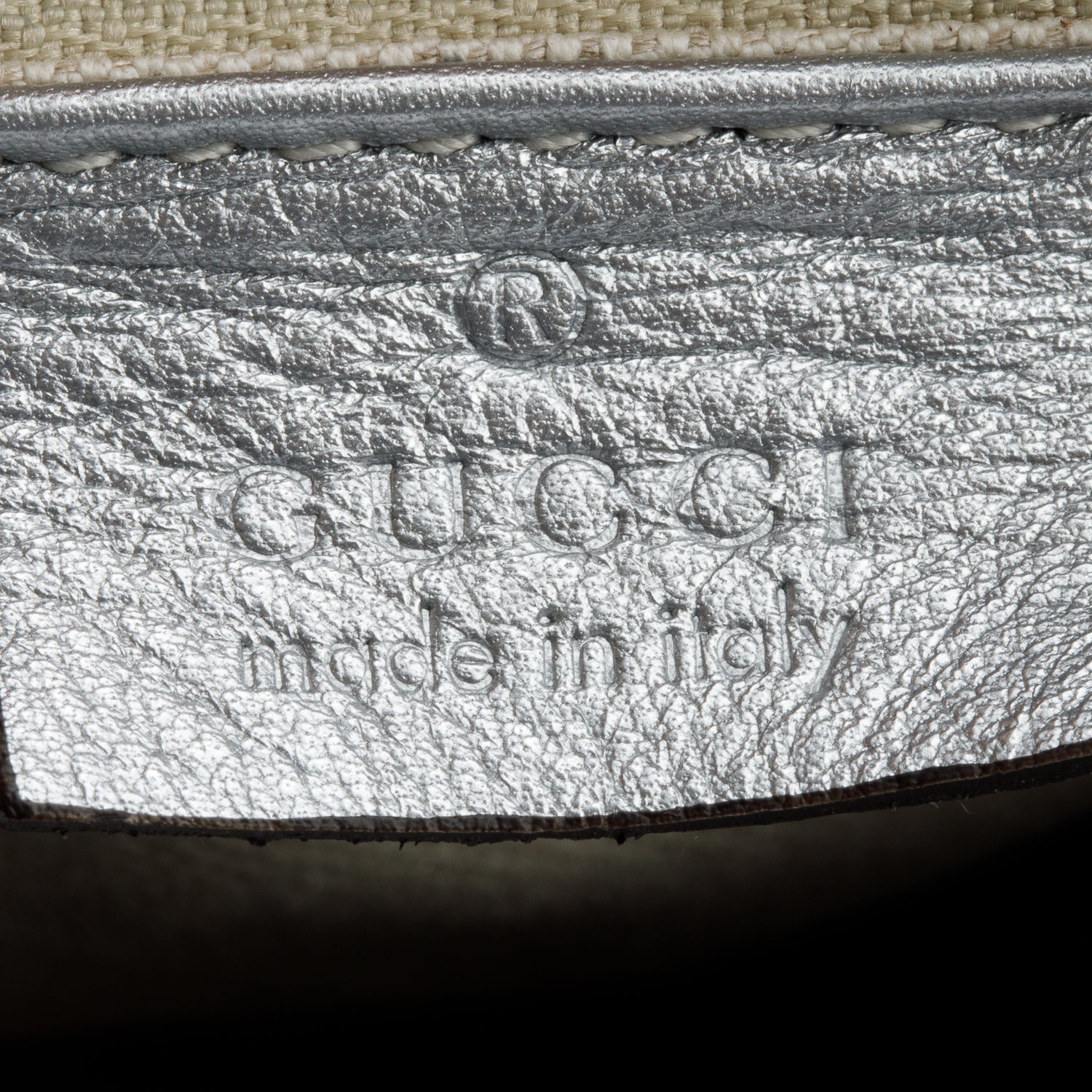 Gucci Metallic Silver GG Signature Leather Medium Sukey Hobo