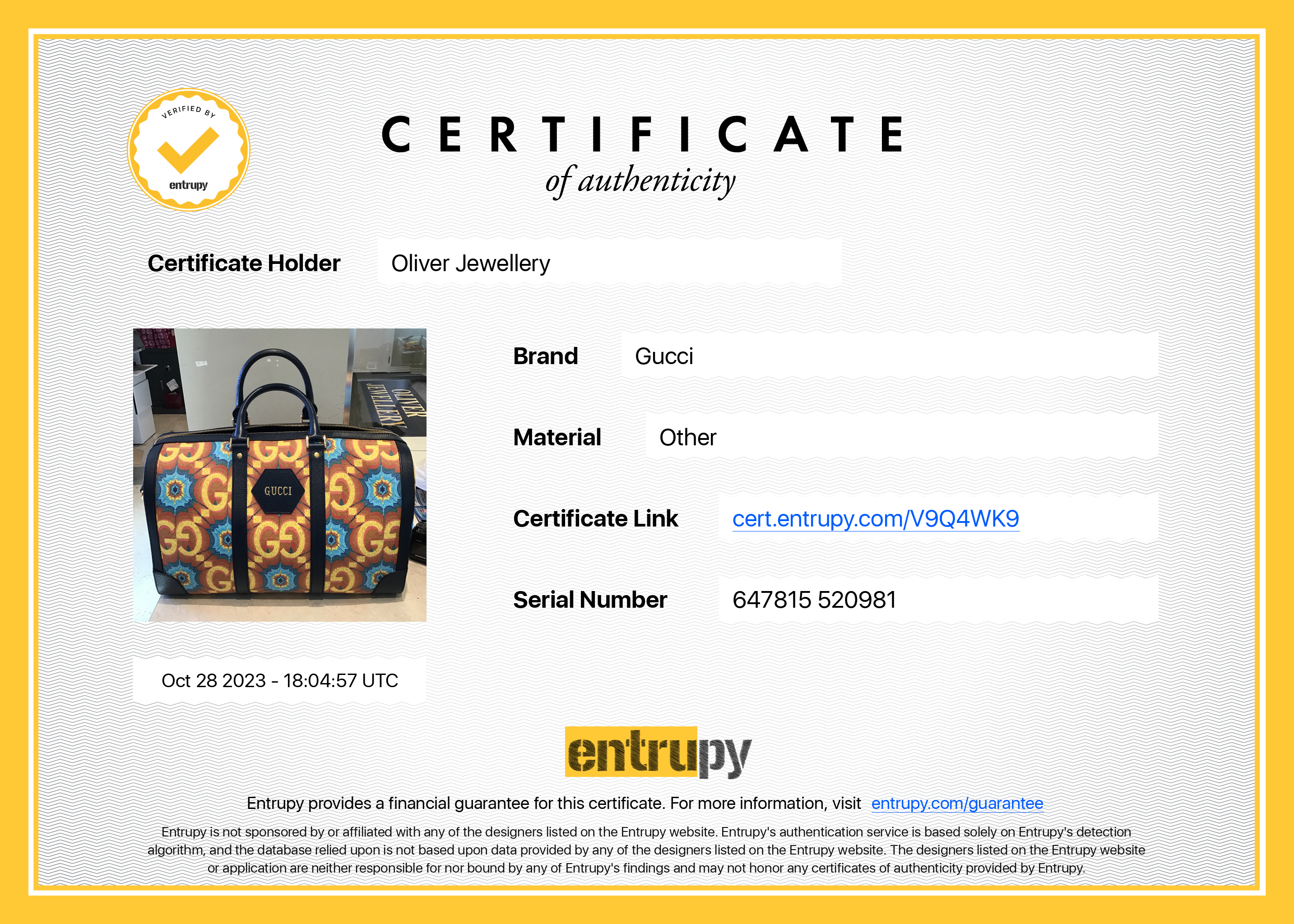 Gucci Mulricolour GG Supreme Kaleidoscope Calfskin Gucci 100 Carry-On Duffle Bag w/ Strap