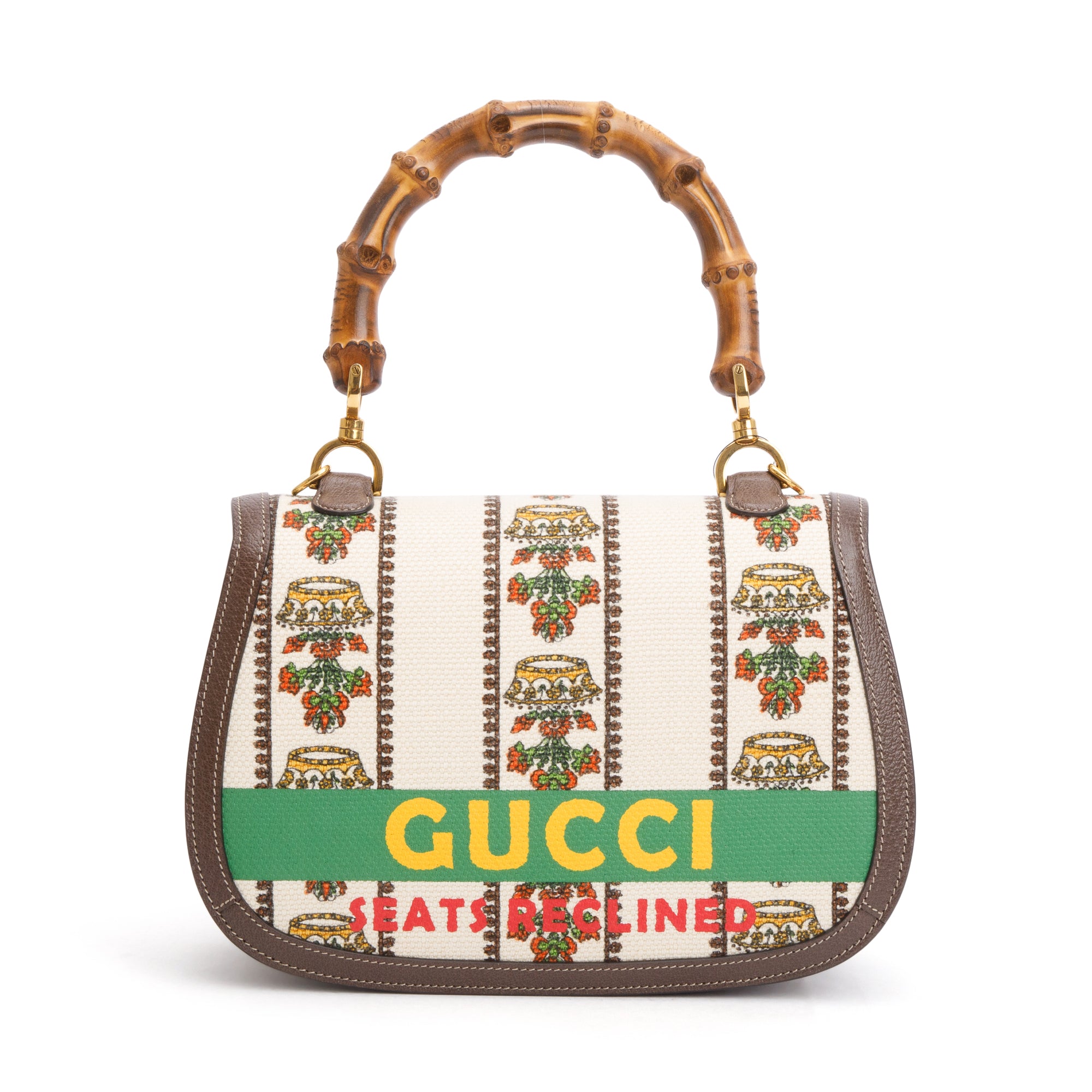 Gucci Multicolor 100 Music Canvas Bamboo 1947 Medium Top Handle Bag w/ Straps