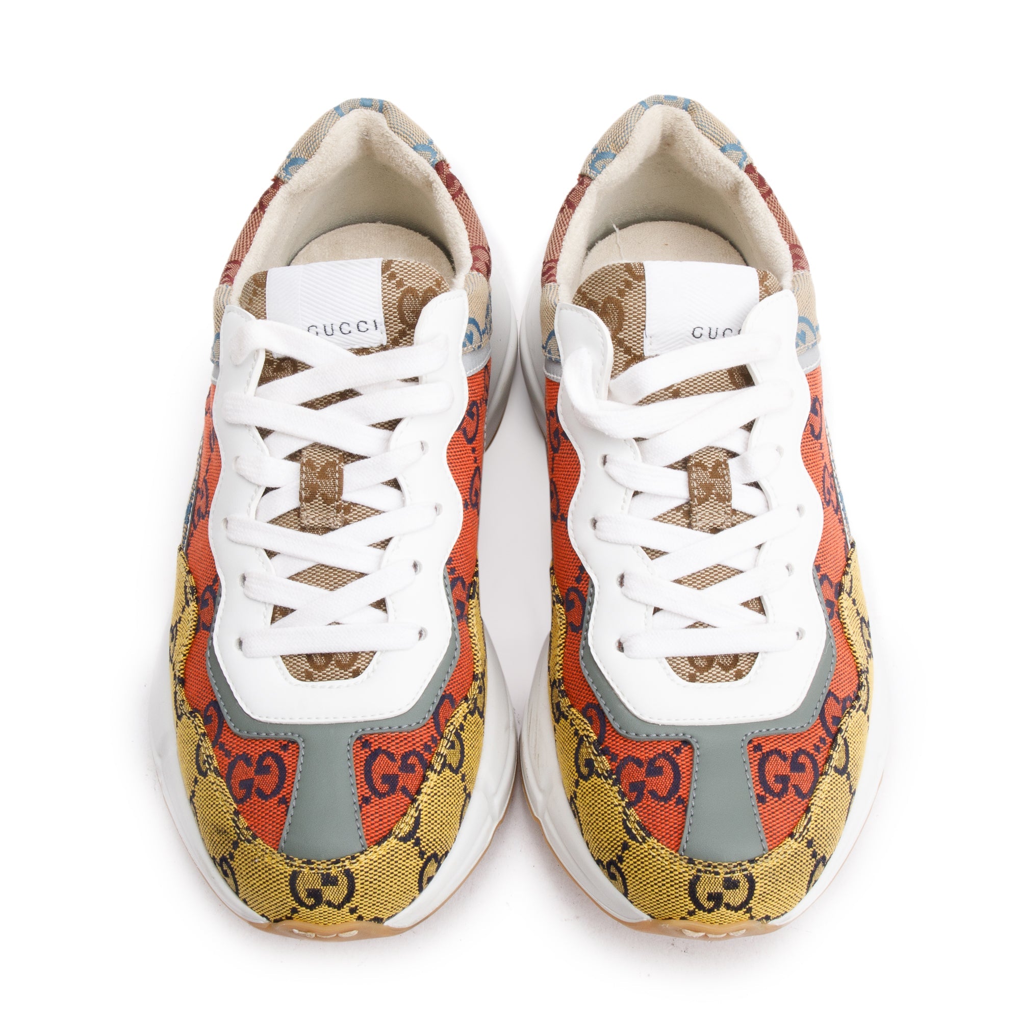 Gucci Multicolor GG Canvas Women's Rhyton Sneakers, Size 37 w/ Box