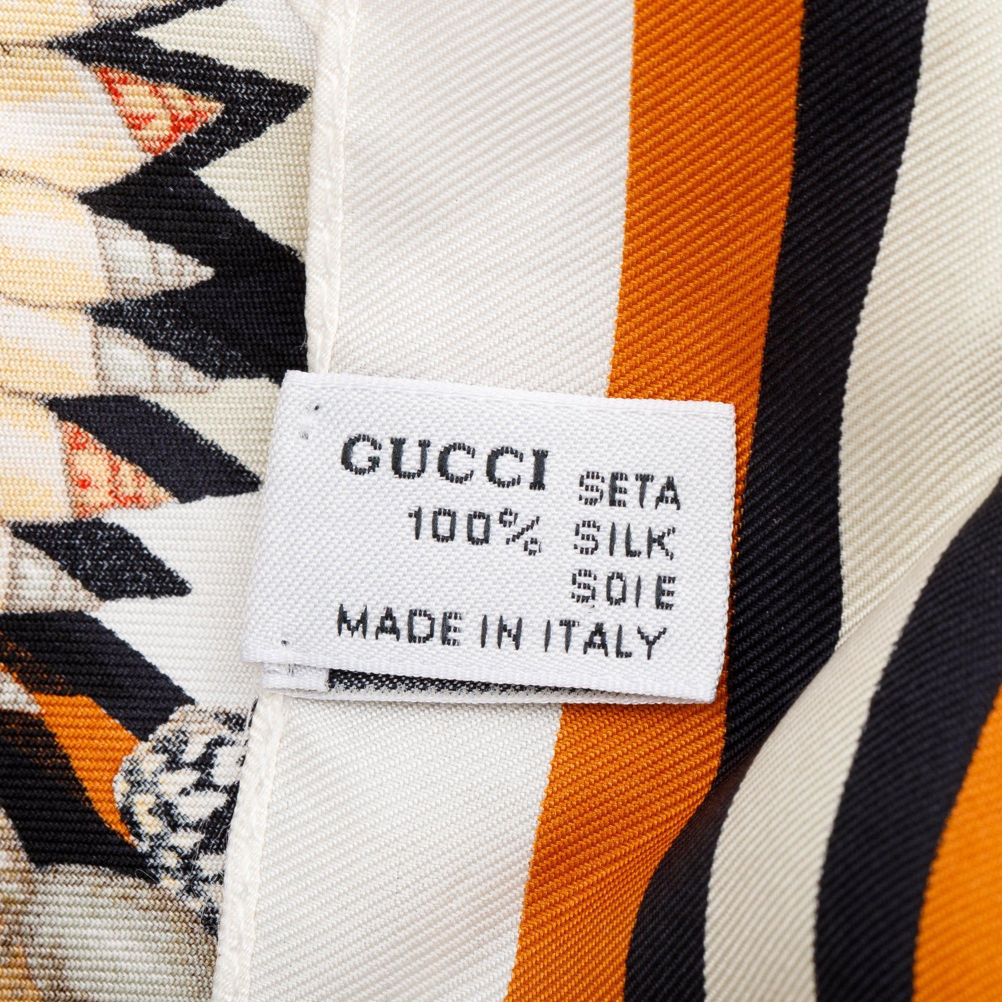 Gucci Multicolor Print Halter Silk Scarf Top