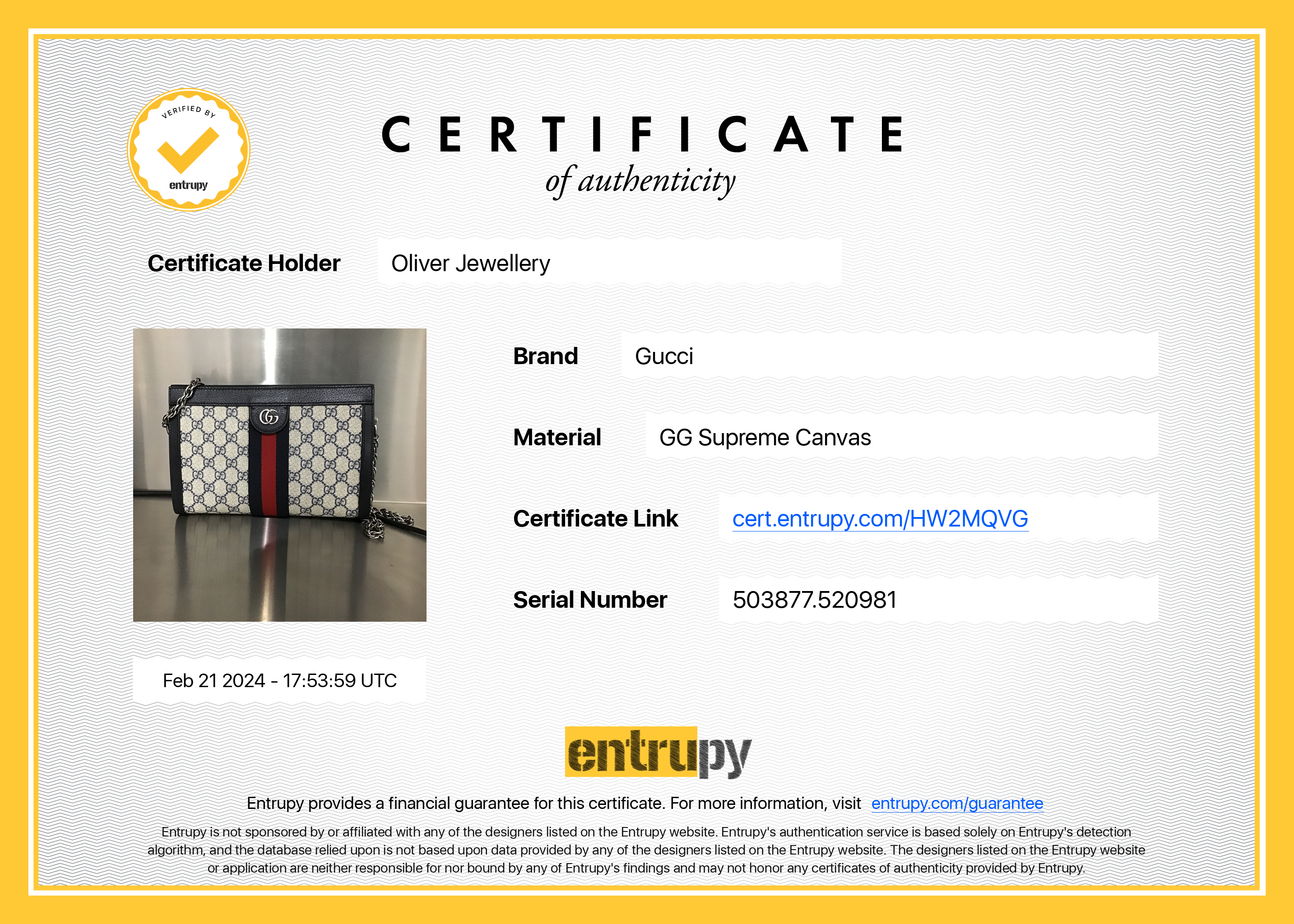 Gucci Navy GG Supreme Ophidia GG Small Shoulder Bag w/ Box