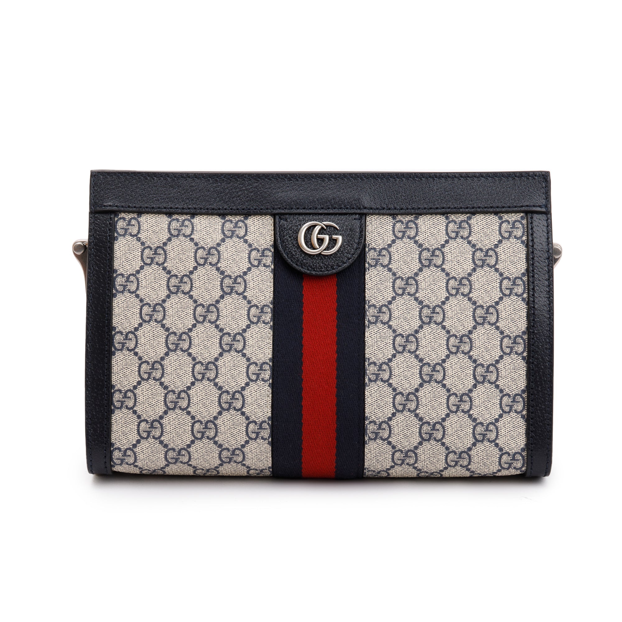 Gucci Navy GG Supreme Ophidia GG Small Shoulder Bag w/ Box