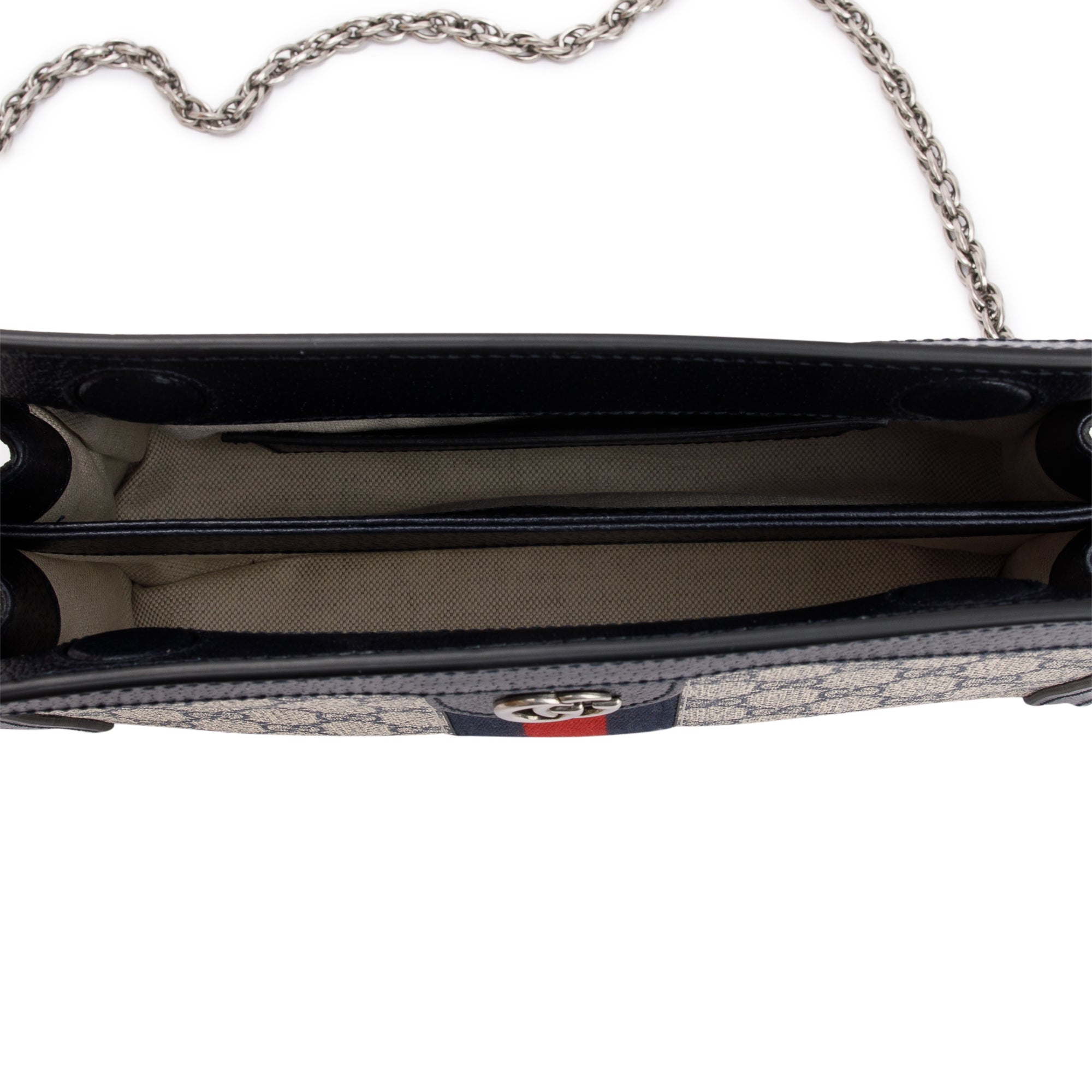 Gucci Navy GG Supreme Ophidia GG Small Shoulder Bag w/ Box
