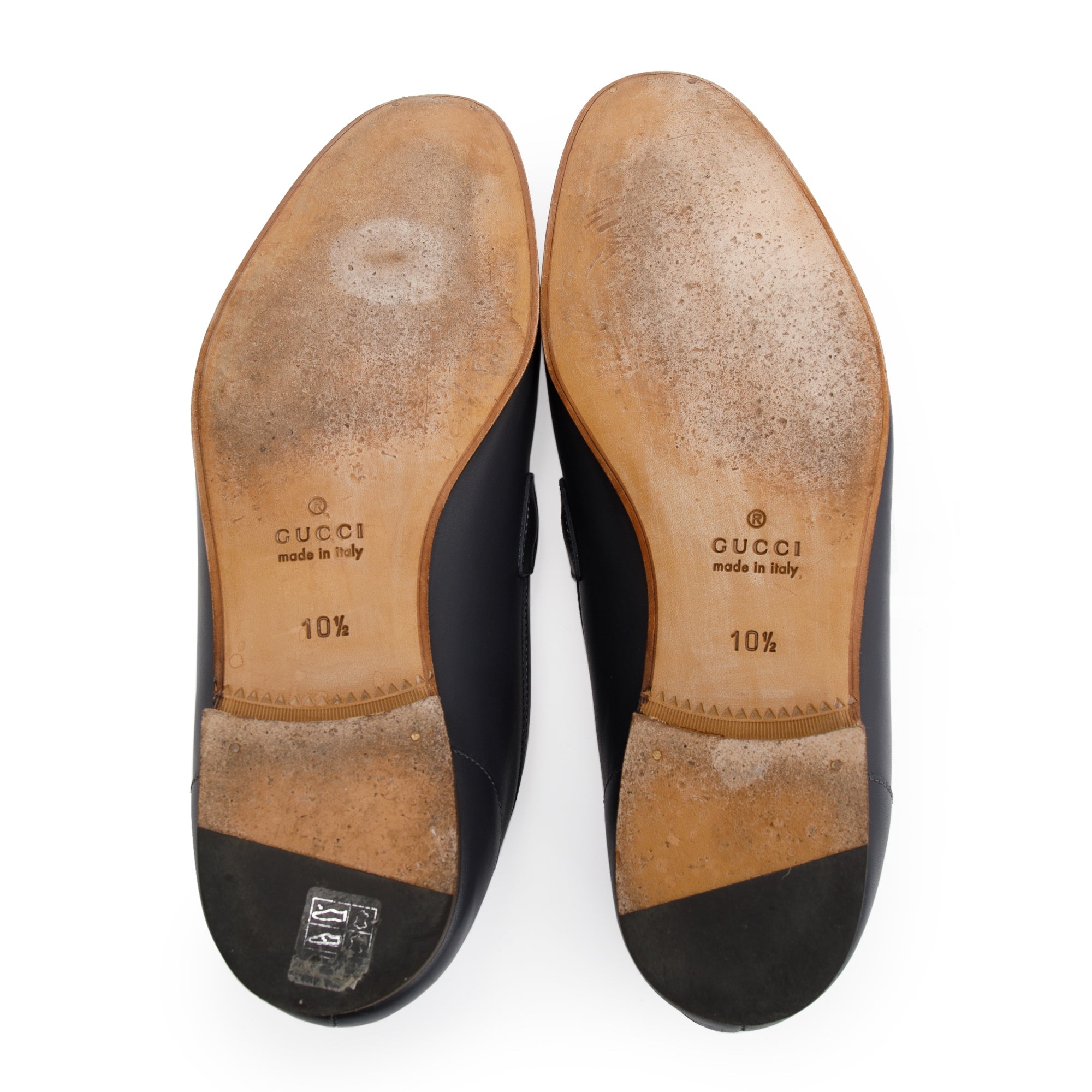 Gucci Navy Jordaan Horsebit Accent Leather Loafers, Size 10.5 w/ Box