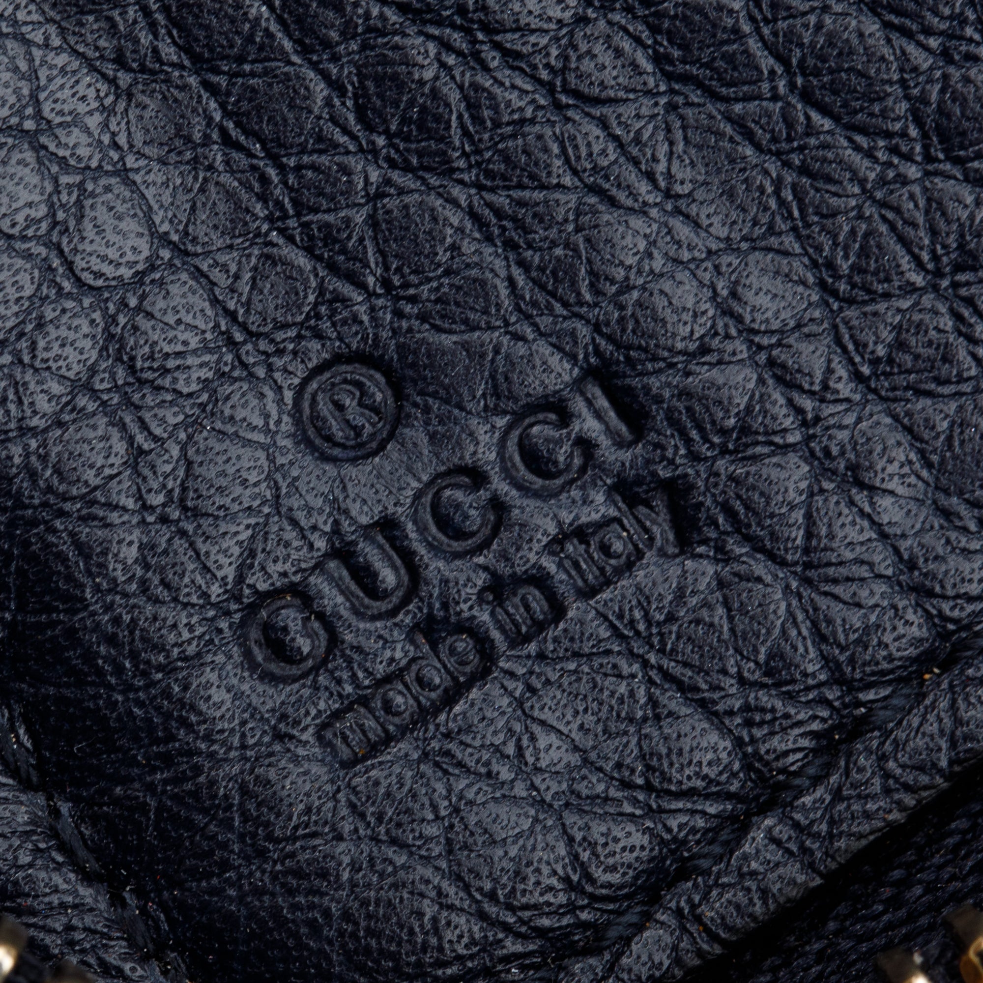 Gucci Navy Leather Soho GG Logo Continental Zip Around Wallet