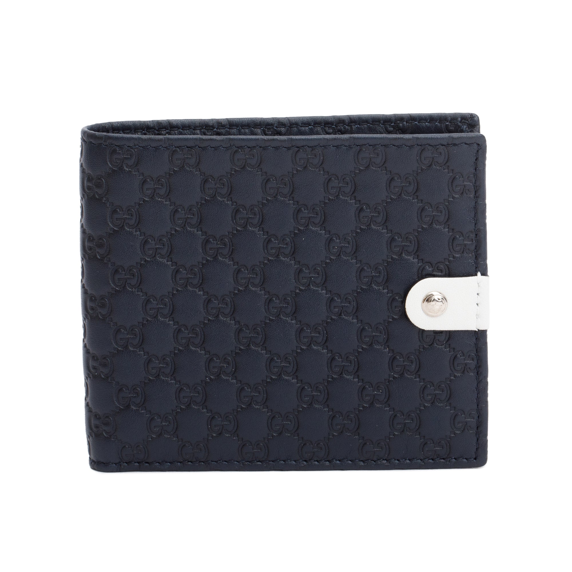 Gucci Navy Microguccissima Leather Bifold Wallet w/ Box