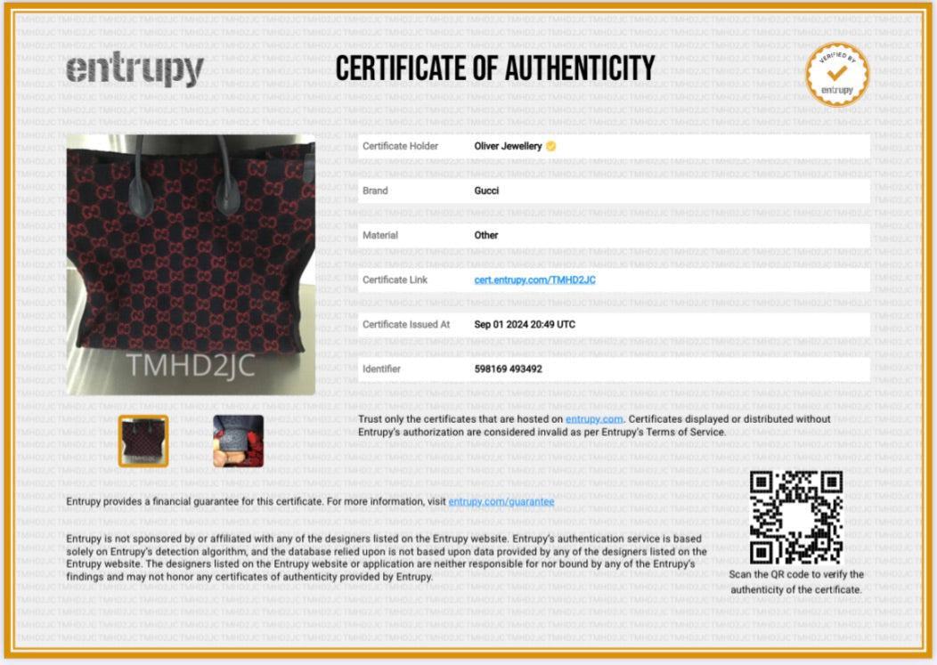 Gucci Navy/Red GG Wool Shopper Tote w/ Strap