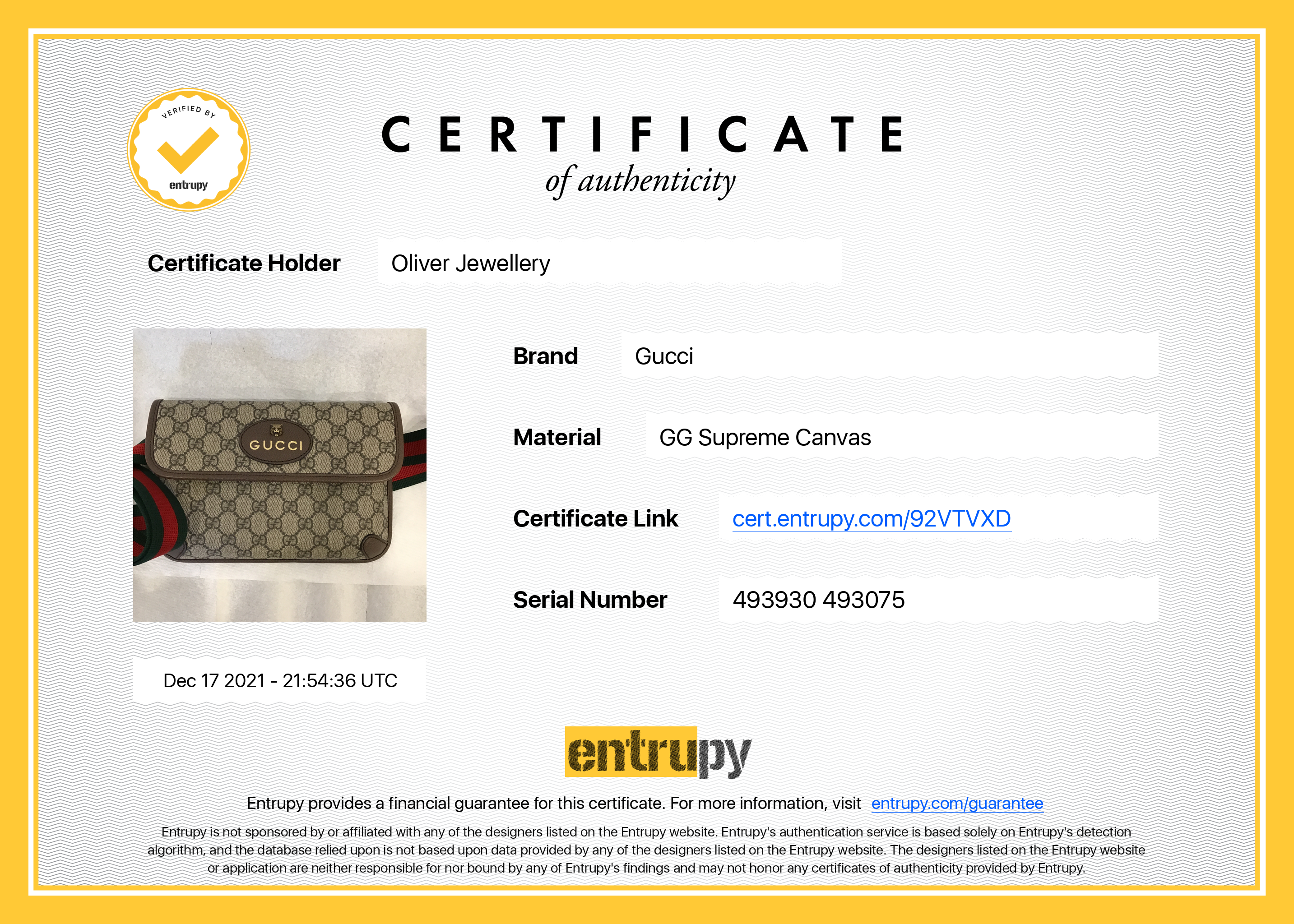 Gucci Neo Vintage GG Supreme Belt Bag