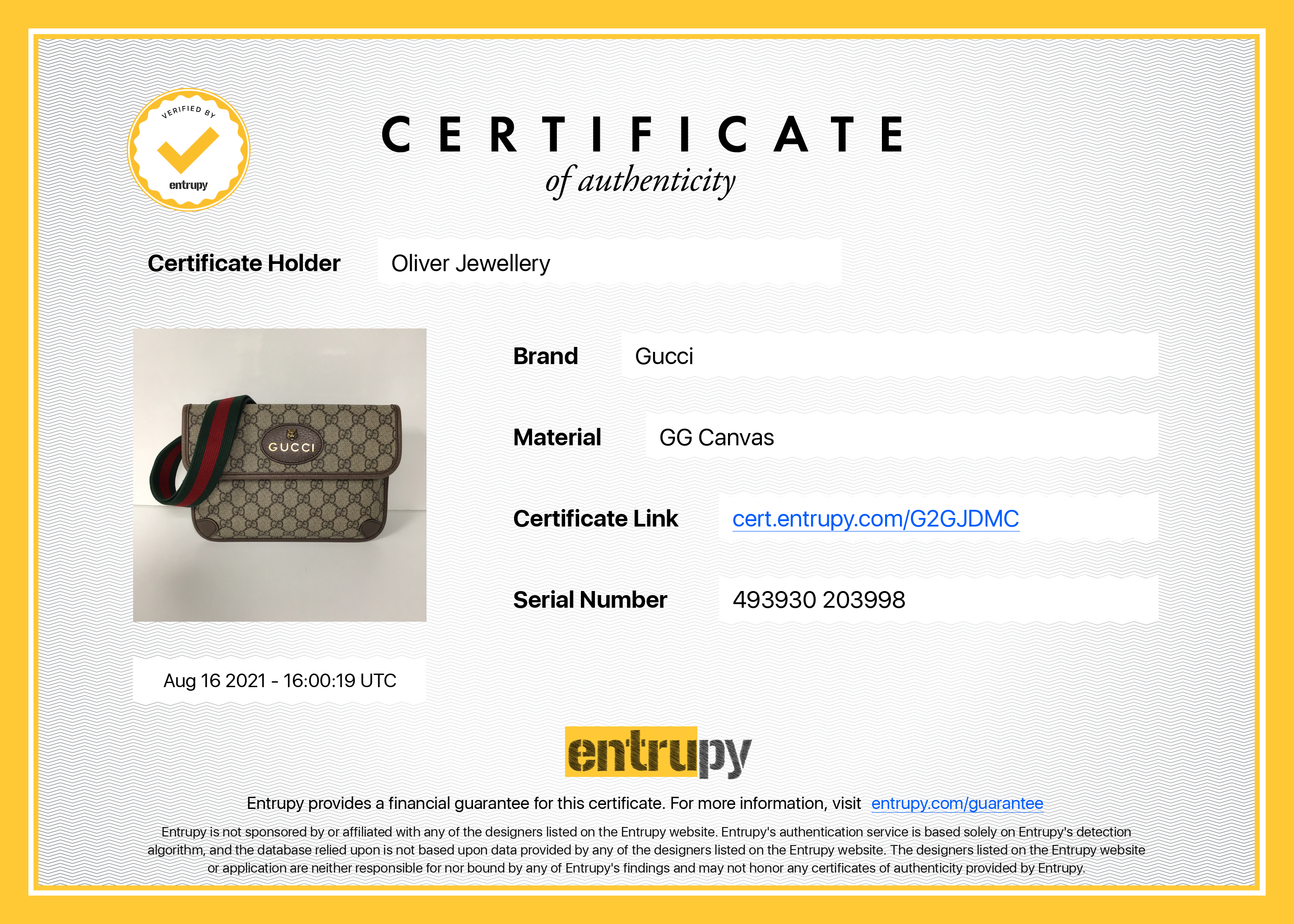 Gucci Neo Vintage GG Supreme Belt Bag w/ Box