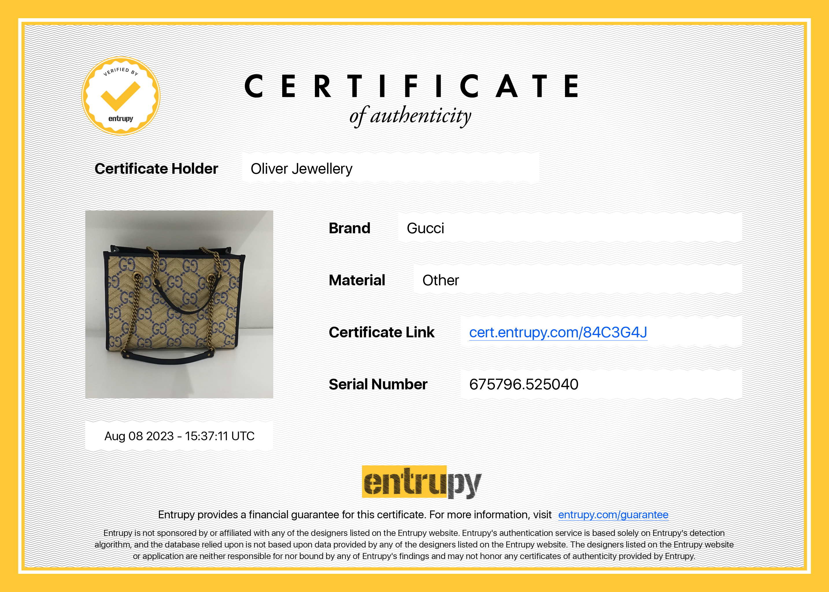 Gucci Neutral Raffia GG Marmont Tote w/ Receipt