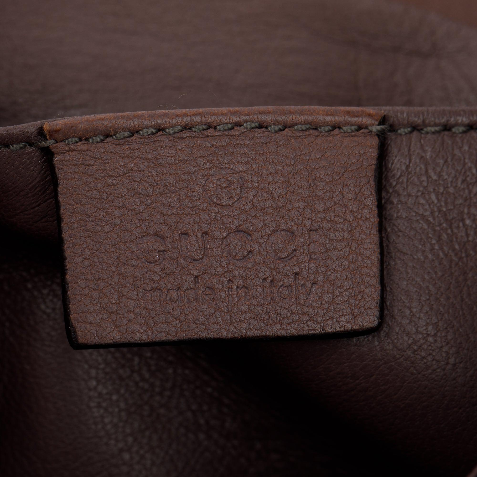 Gucci Neutrals Python Bamboo Croisette Evening Bag