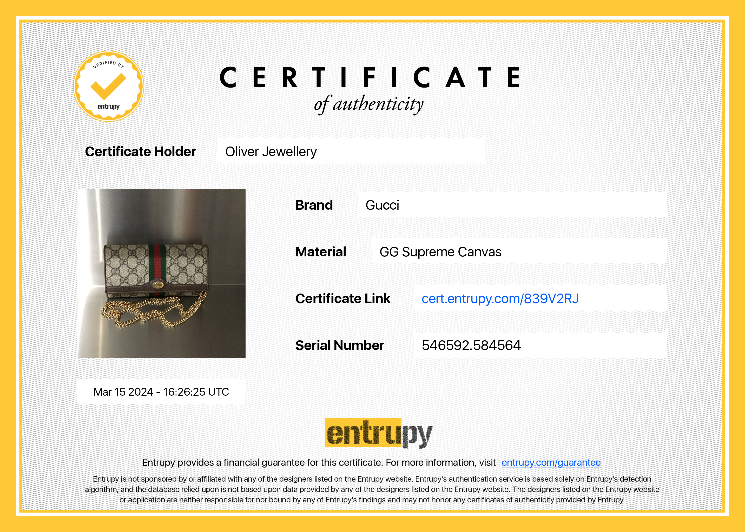 Gucci Ophidia GG Chain Wallet