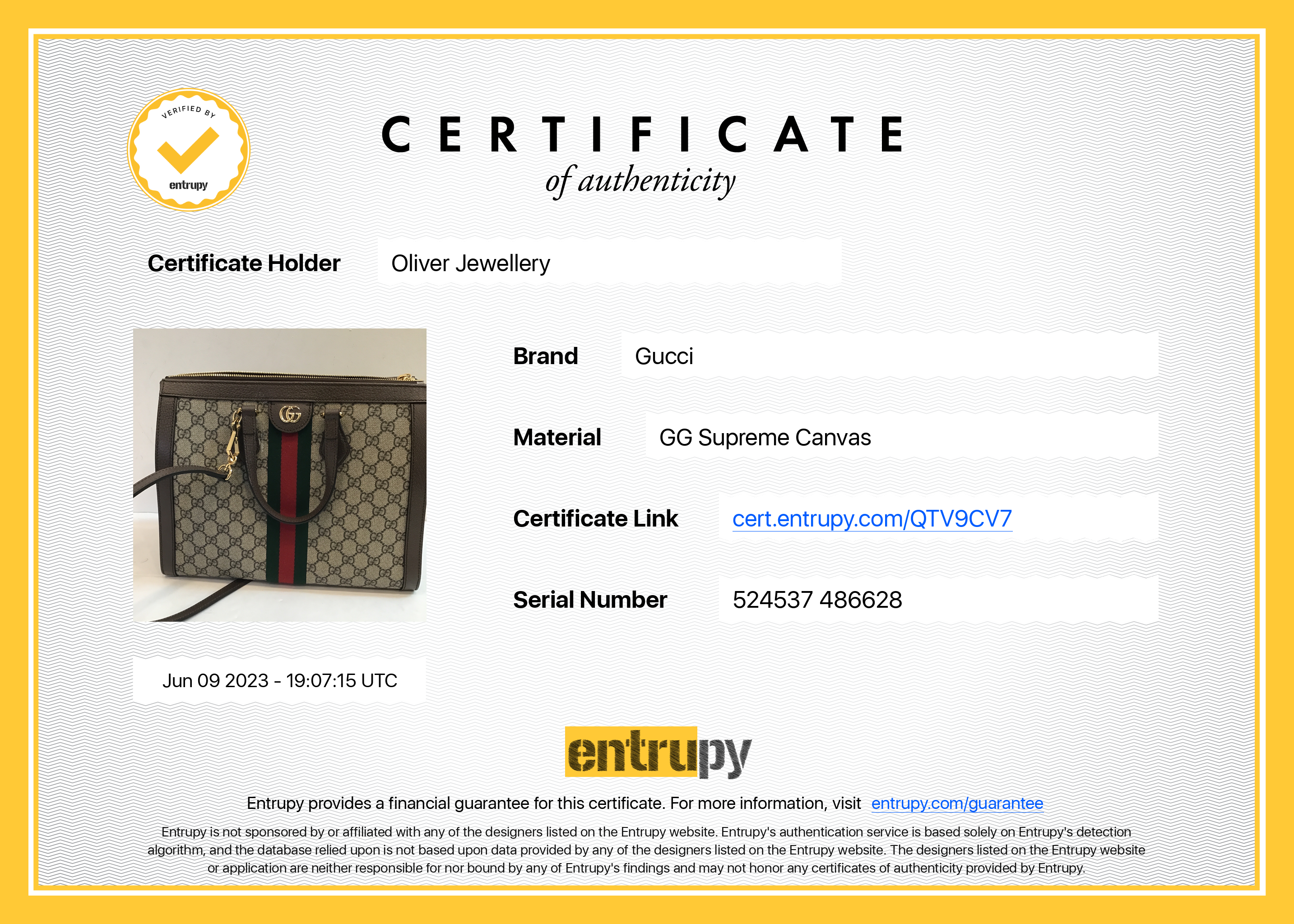 Gucci Ophidia GG Supreme Medium Tote Bag w/ Strap