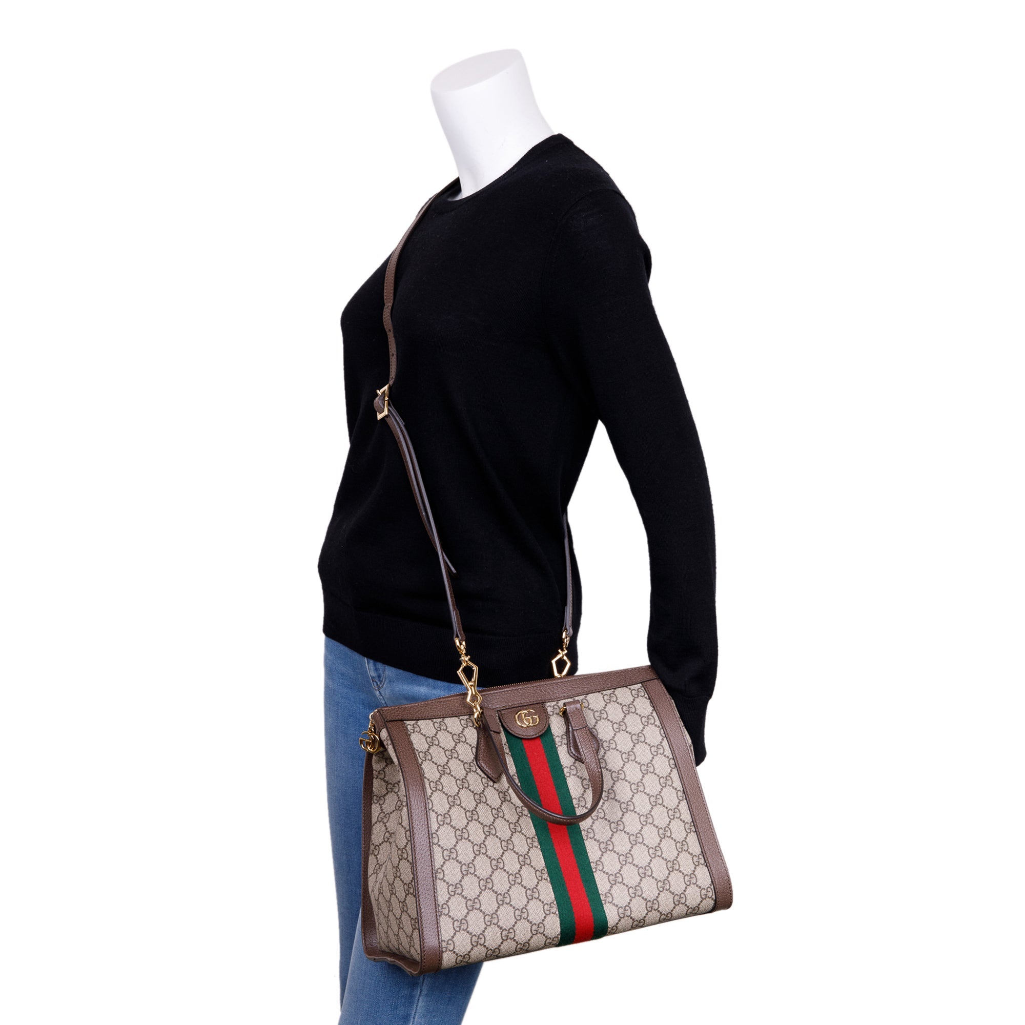 Gucci Ophidia GG Supreme Medium Tote Bag w/ Strap