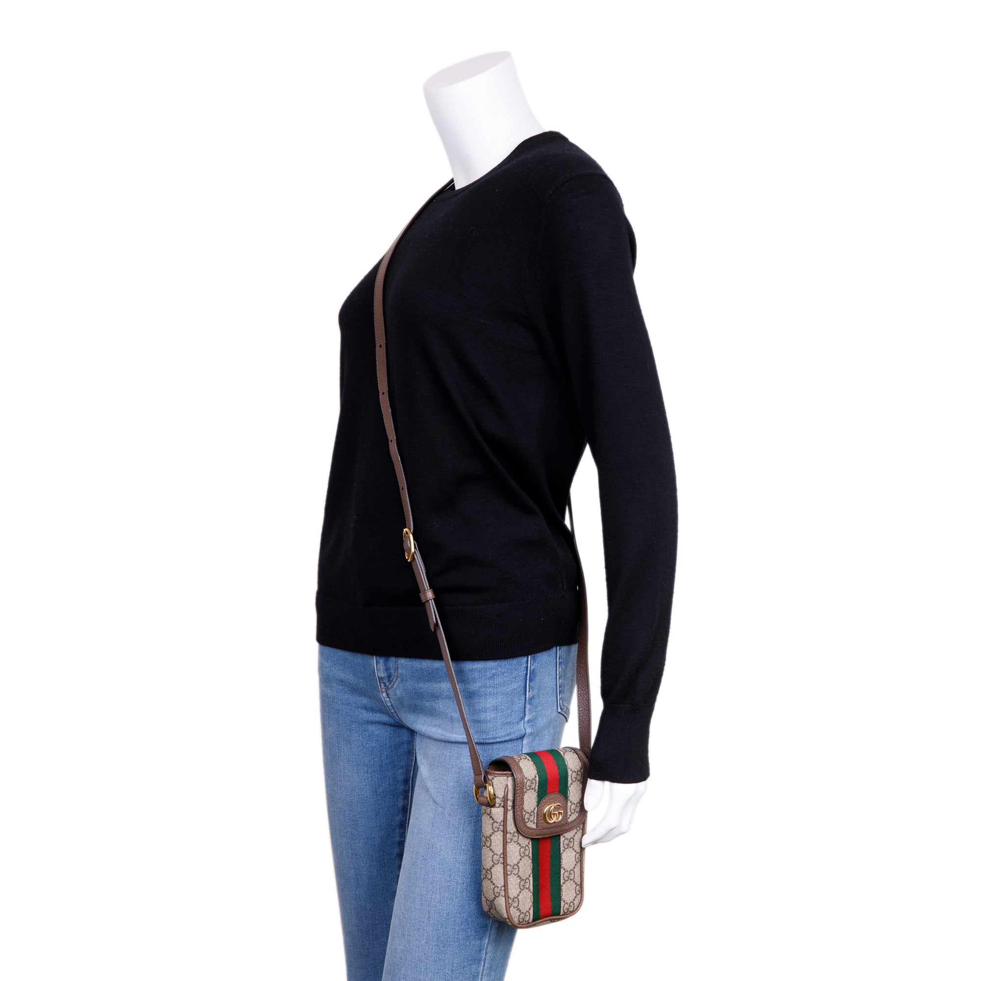 Gucci Ophidia GG Supreme Phone Crossbody Bag