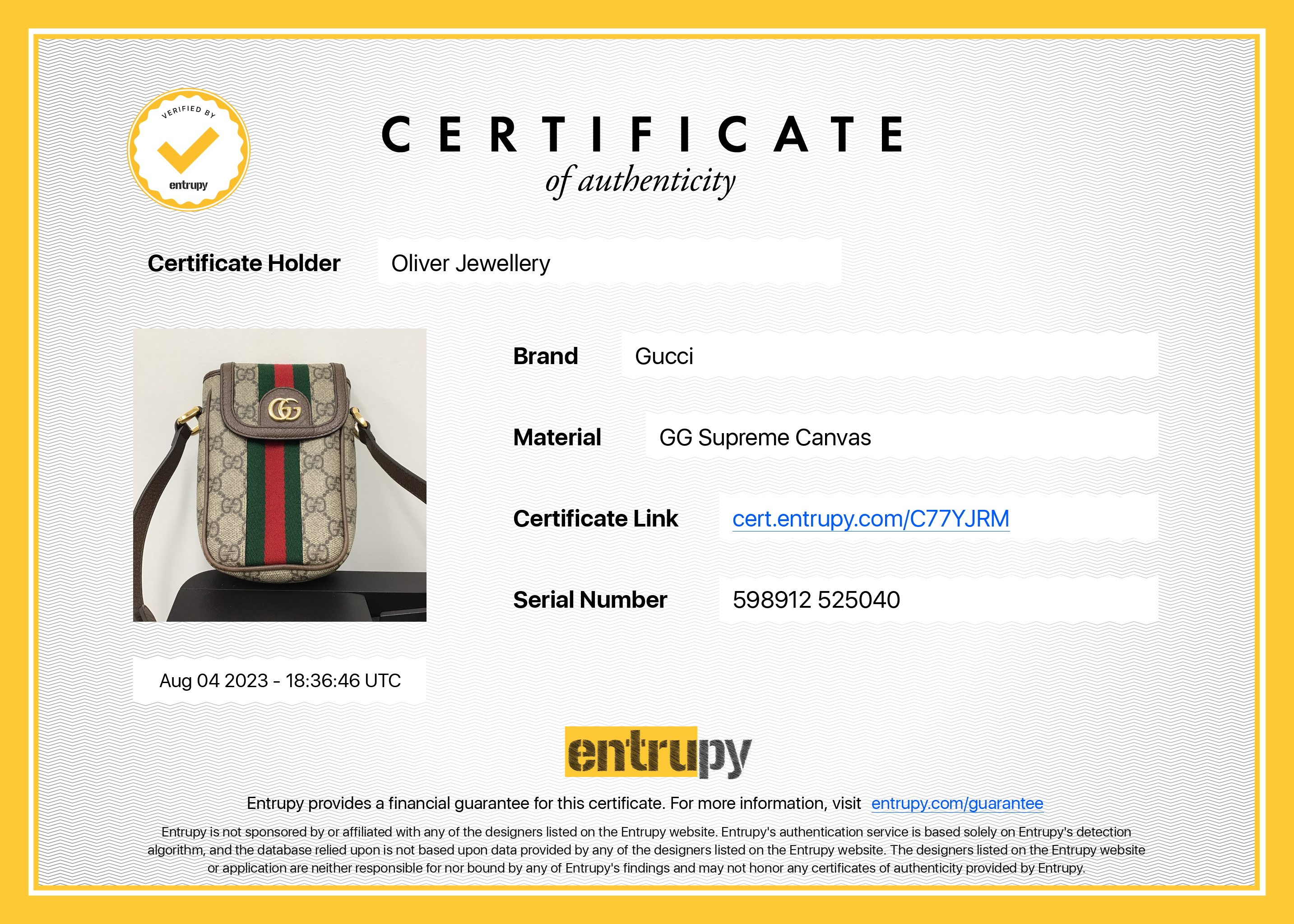 Gucci Ophidia GG Supreme Phone Crossbody Bag