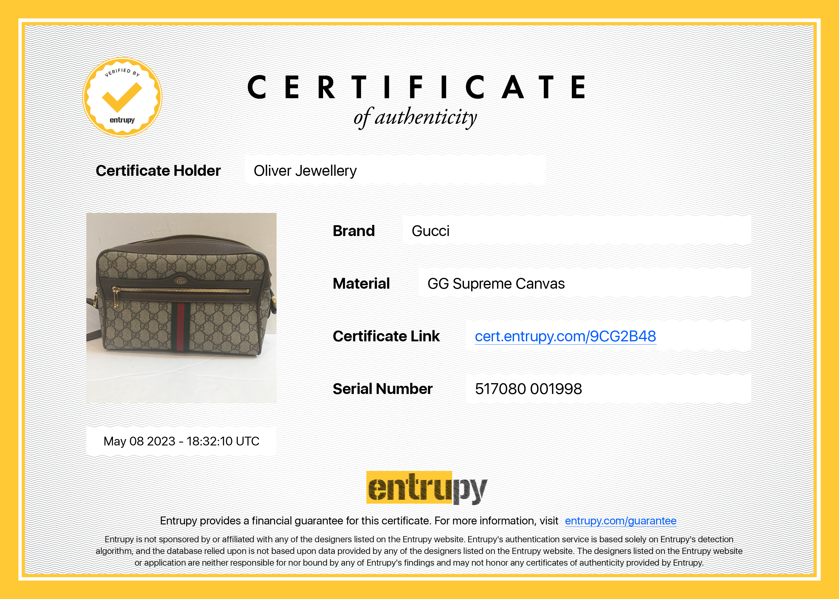 Gucci Ophidia GG Supreme Small Shoulder Bag w/ Box