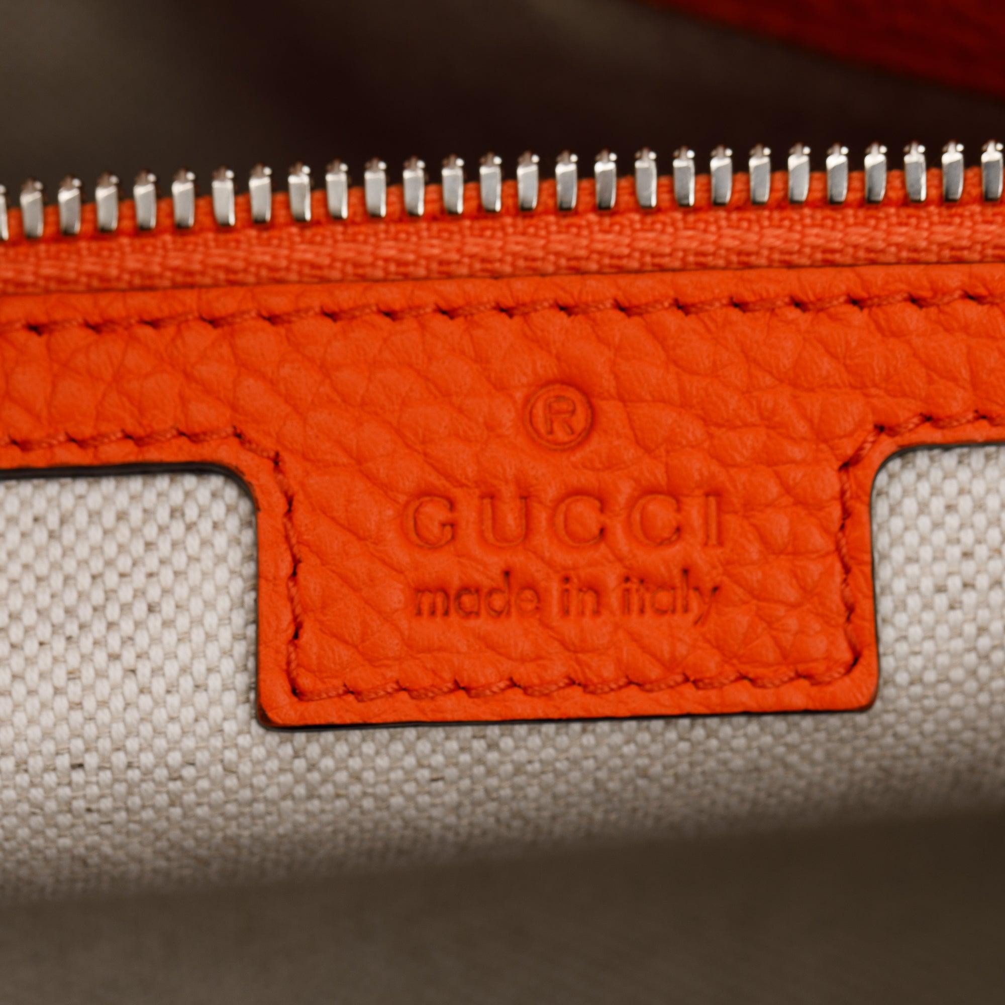 Gucci Orange Jumbo GG Leather Large Duffle Bag w/ Strap