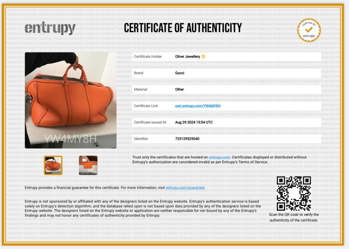 Gucci Orange Jumbo GG Leather Large Duffle Bag w/ Strap