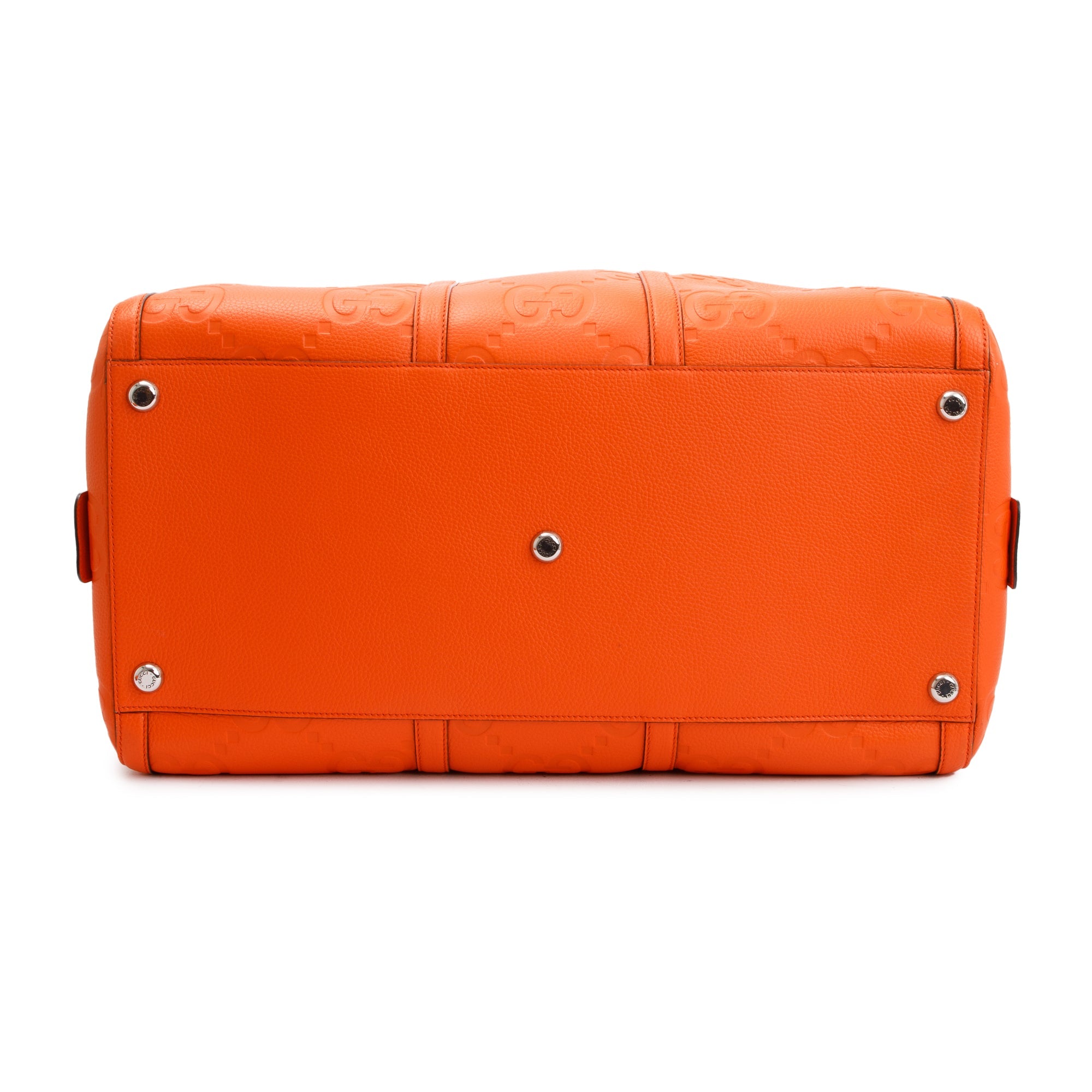 Gucci Orange Jumbo GG Leather Large Duffle Bag w/ Strap