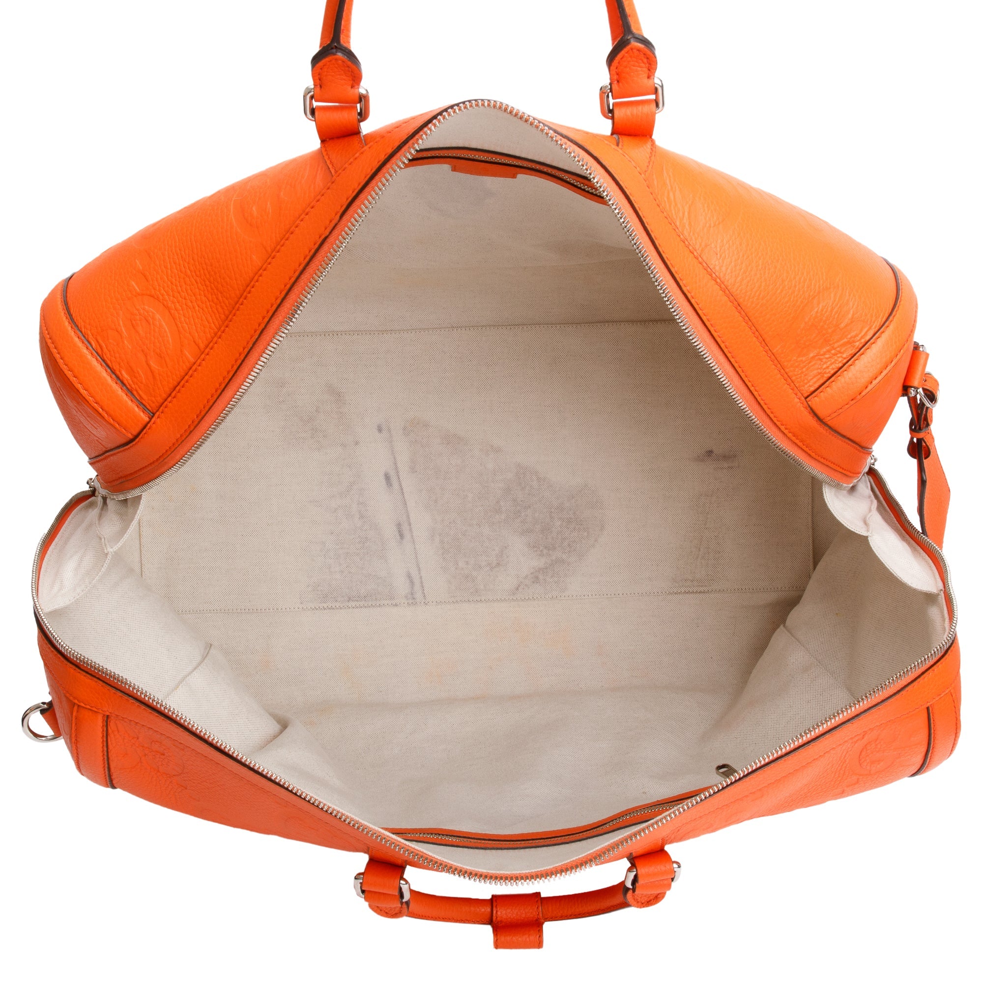 Gucci Orange Jumbo GG Leather Large Duffle Bag w/ Strap