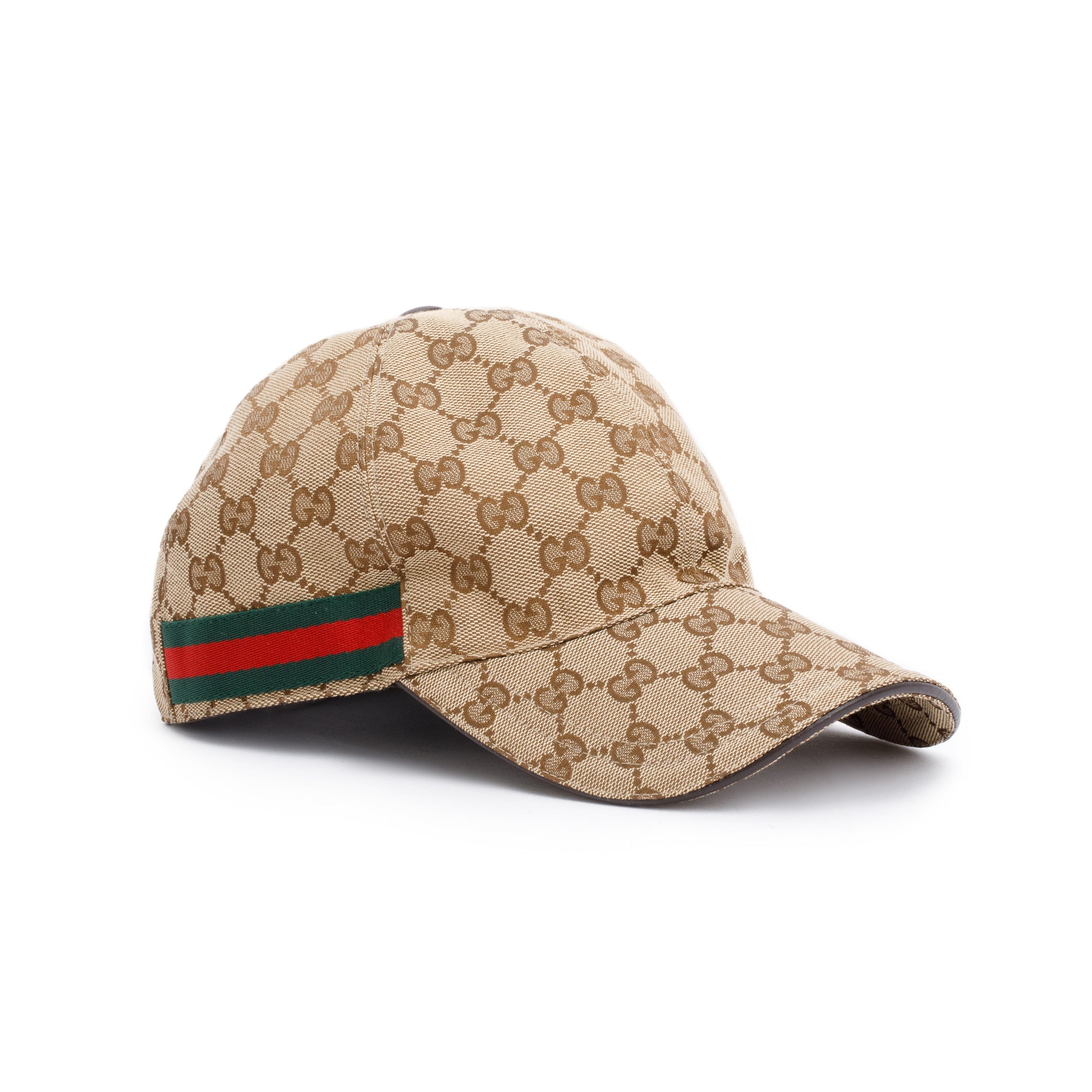 Gucci Original GG Canvas Baseball Hat with Web, Size M 58