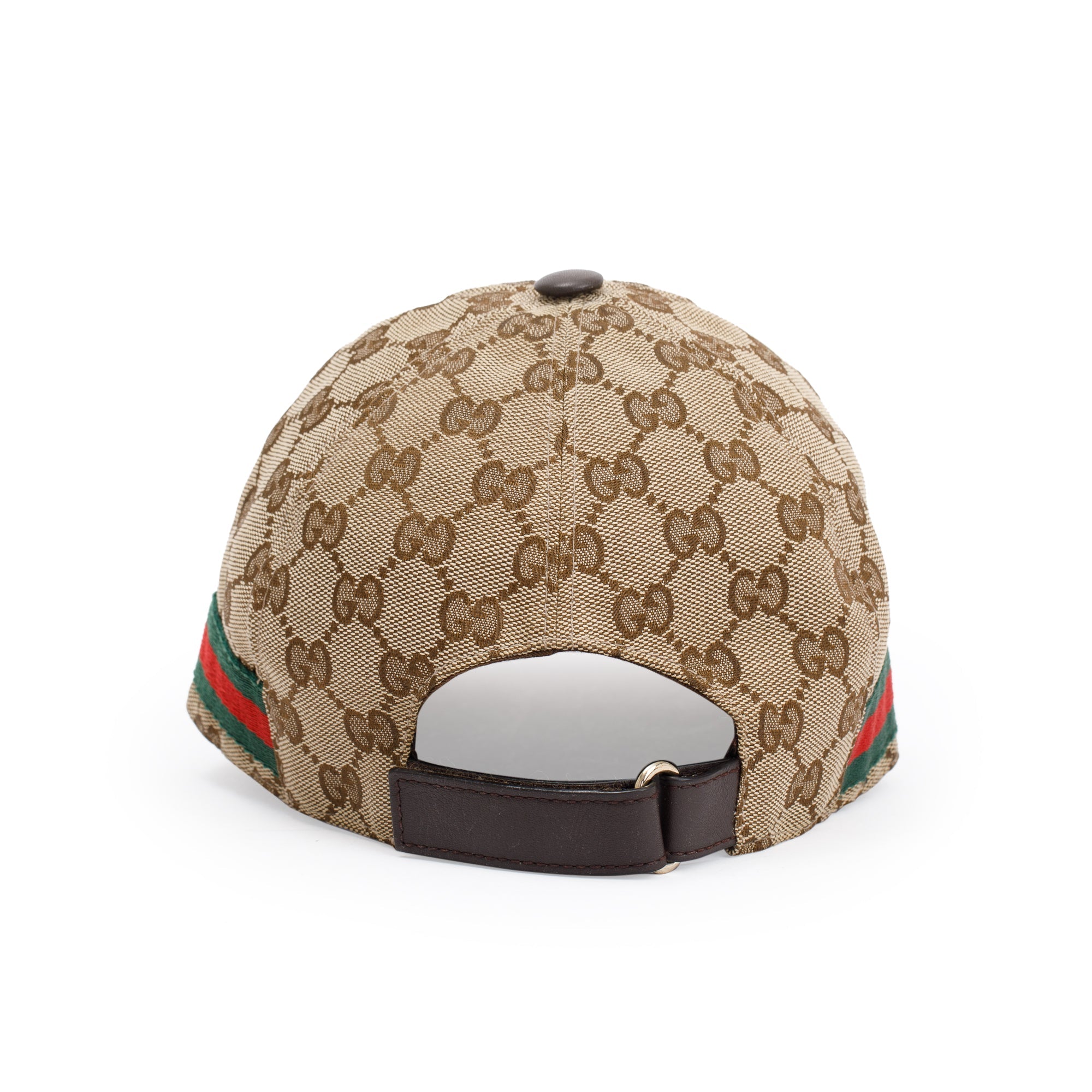 Gucci Original GG Canvas Baseball Hat with Web, Size M 58