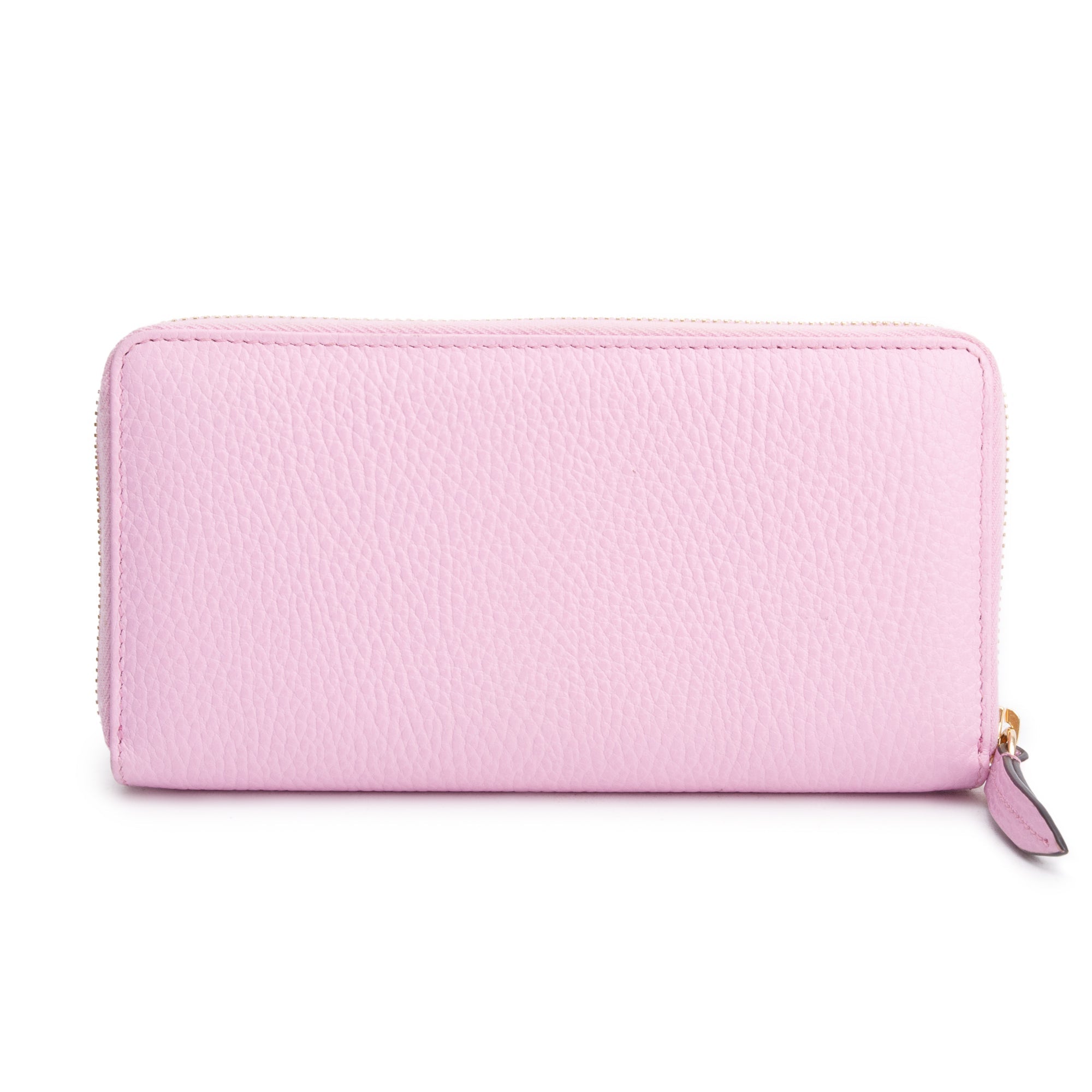 Gucci Pink Calfskin Leather Dollar GG Marmont Bosco Zip Around Wallet w/ Box & Receipt