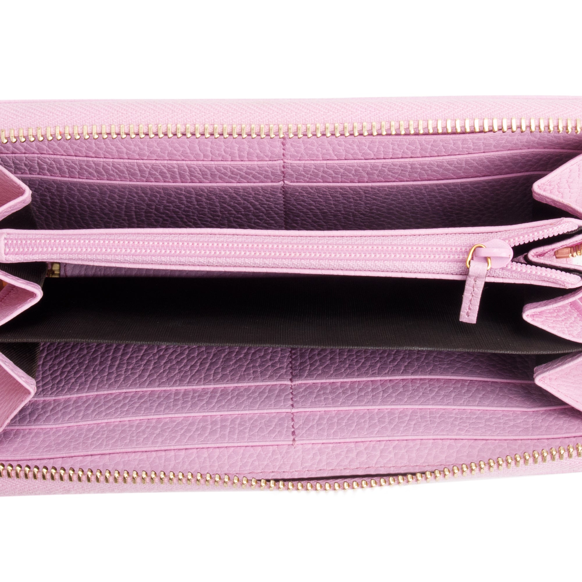 Gucci Pink Calfskin Leather Dollar GG Marmont Bosco Zip Around Wallet w/ Box & Receipt
